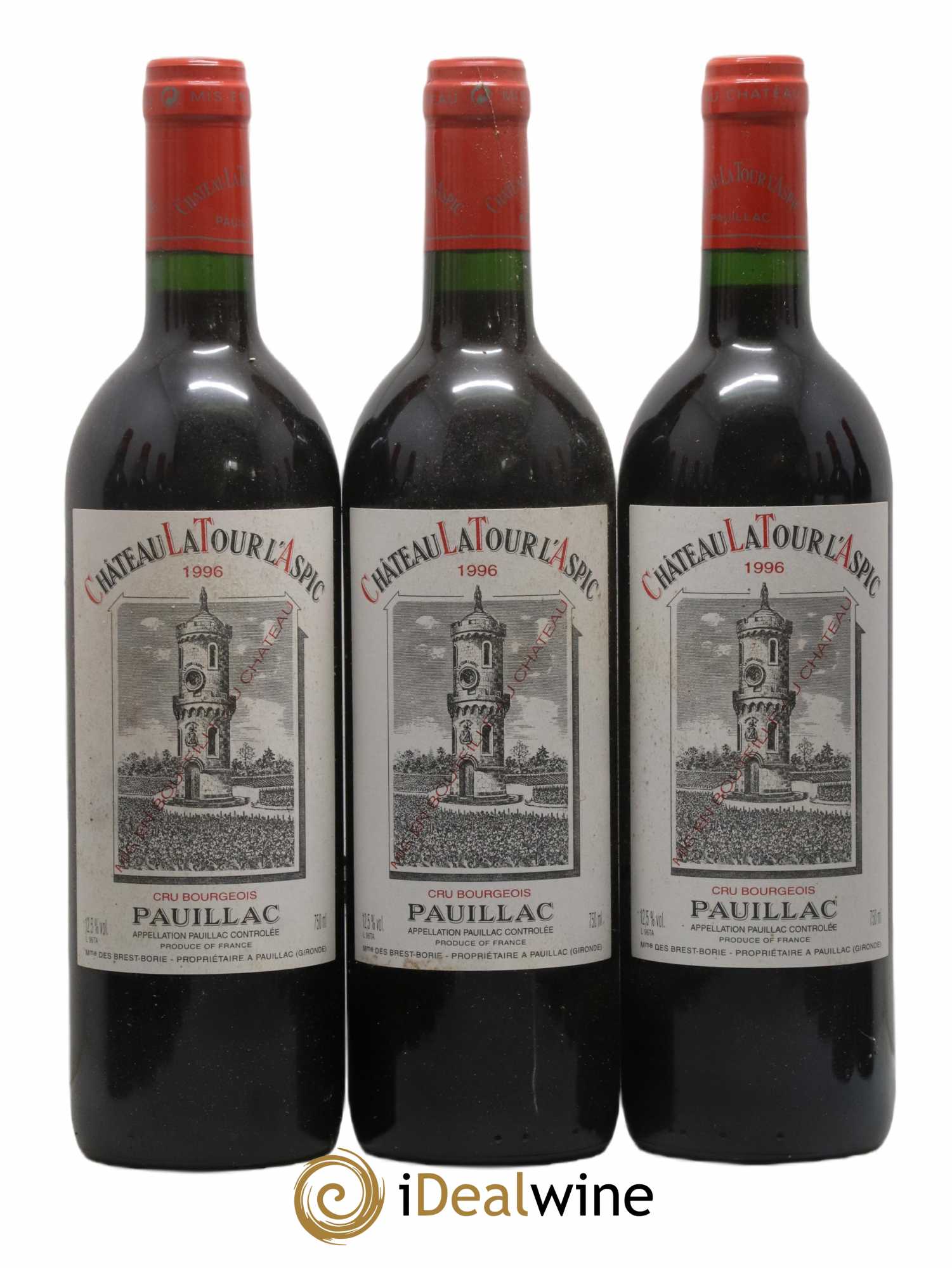 Pauillac Château Tour L'Aspic 1996 - Lot de 12 bouteilles - 1