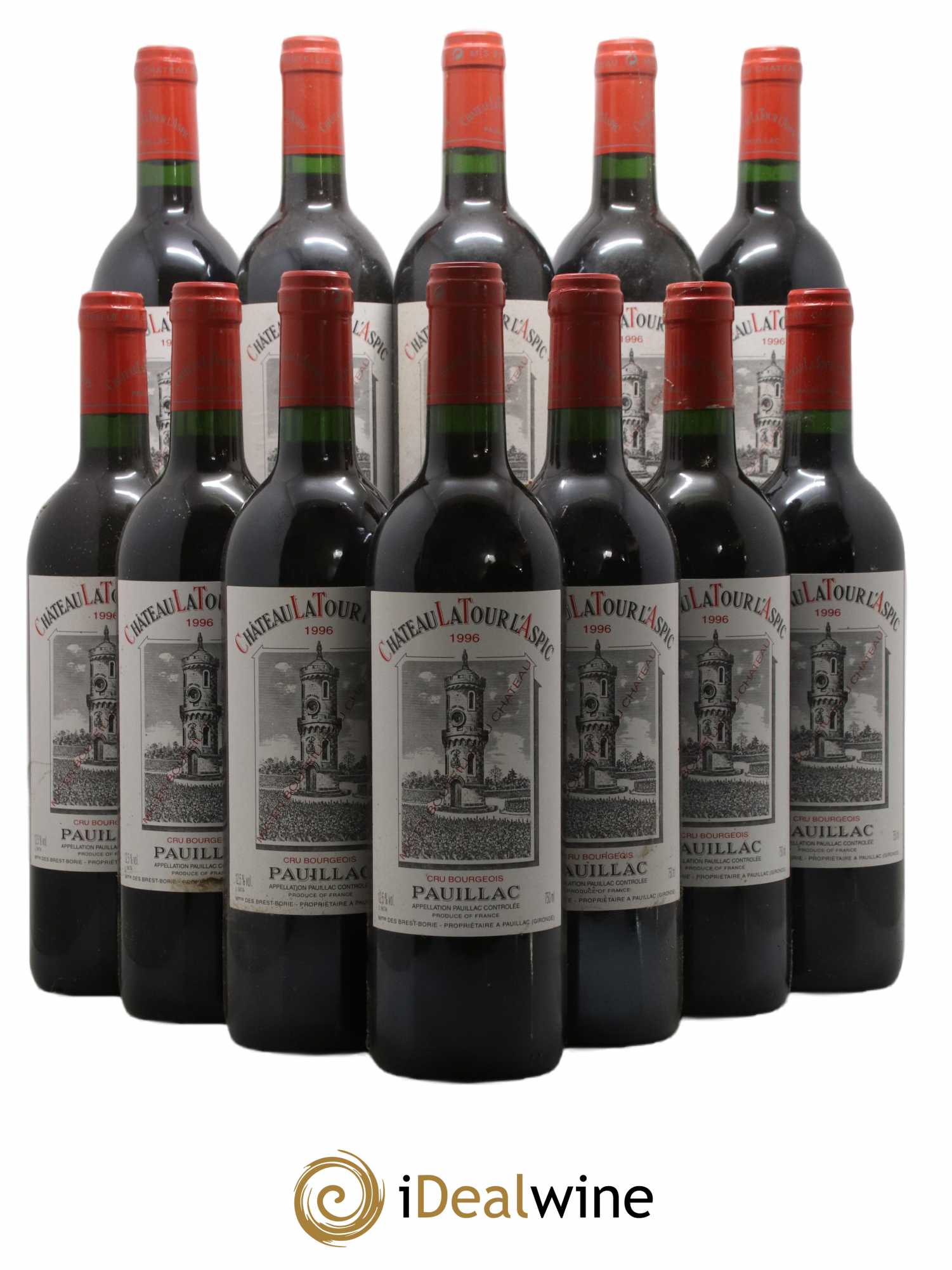 Pauillac Château Tour L'Aspic 1996 - Lot de 12 bouteilles - 0