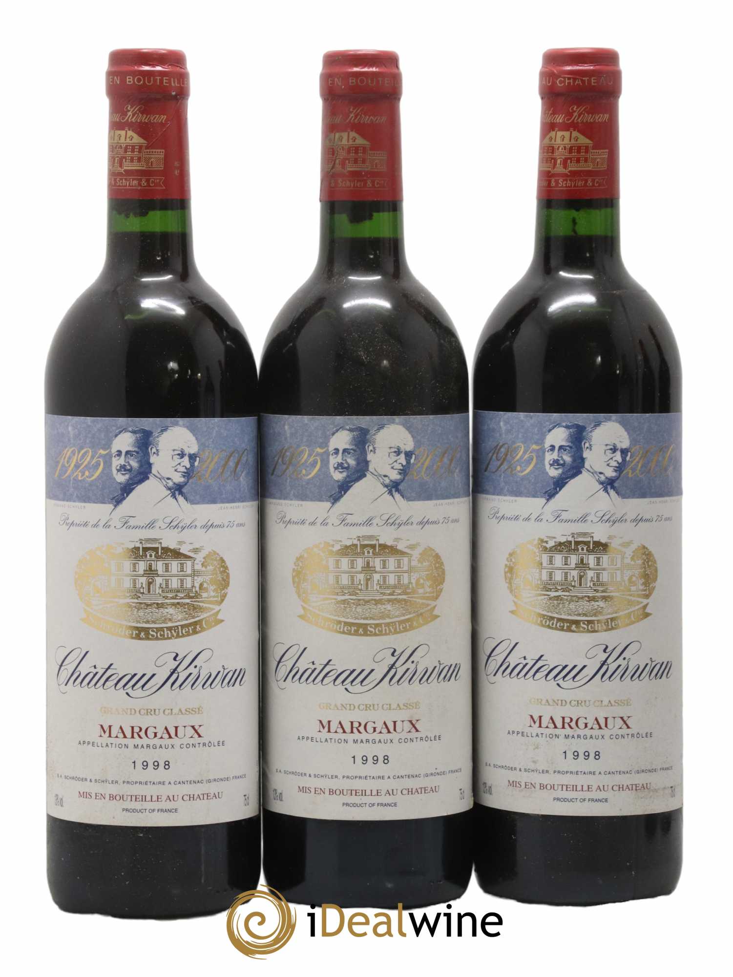 Château Kirwan 3ème Grand Cru Classé 1998 - Lot de 6 bouteilles - 1