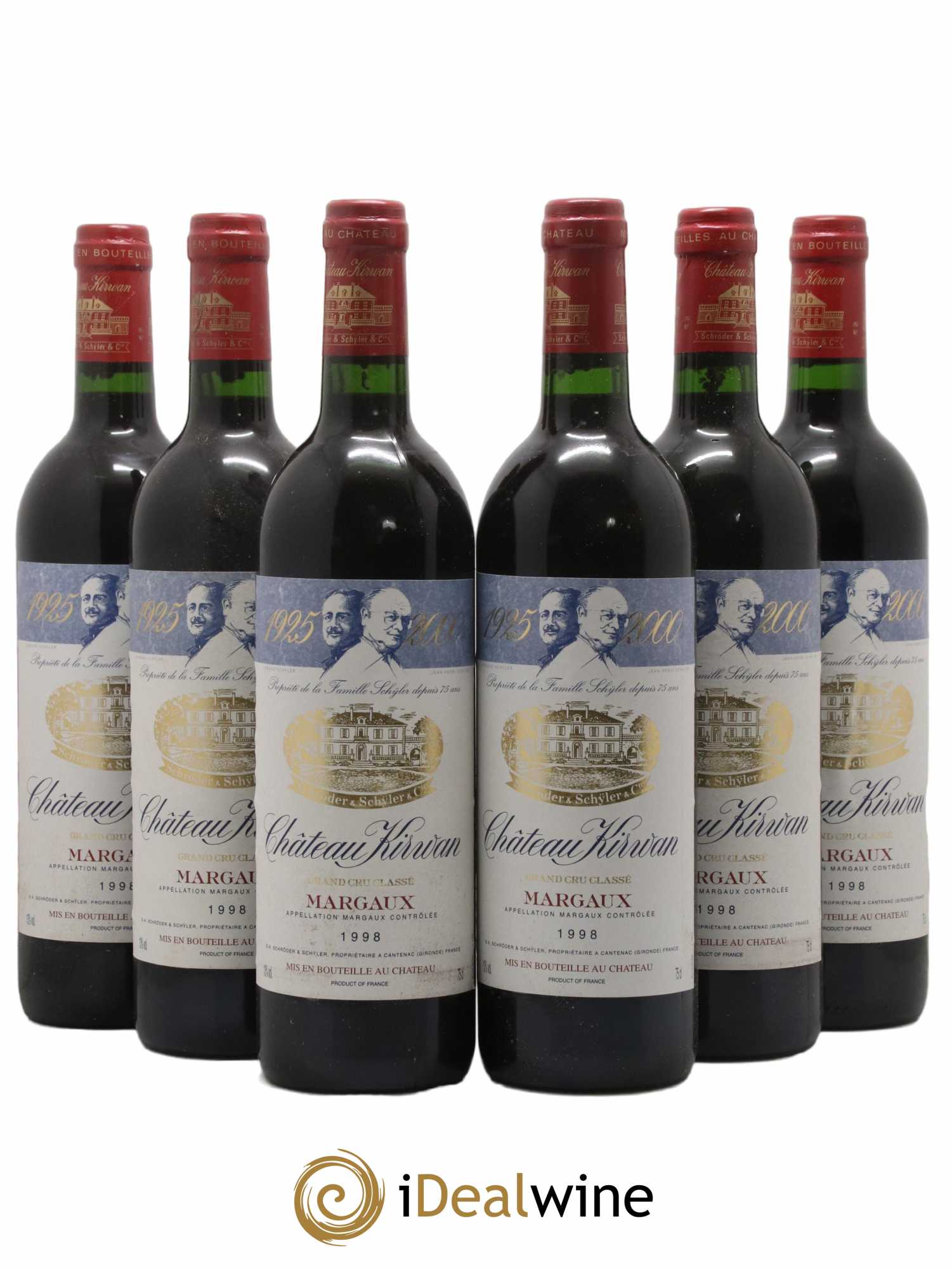 Château Kirwan 3ème Grand Cru Classé 1998 - Lot de 6 bouteilles - 0