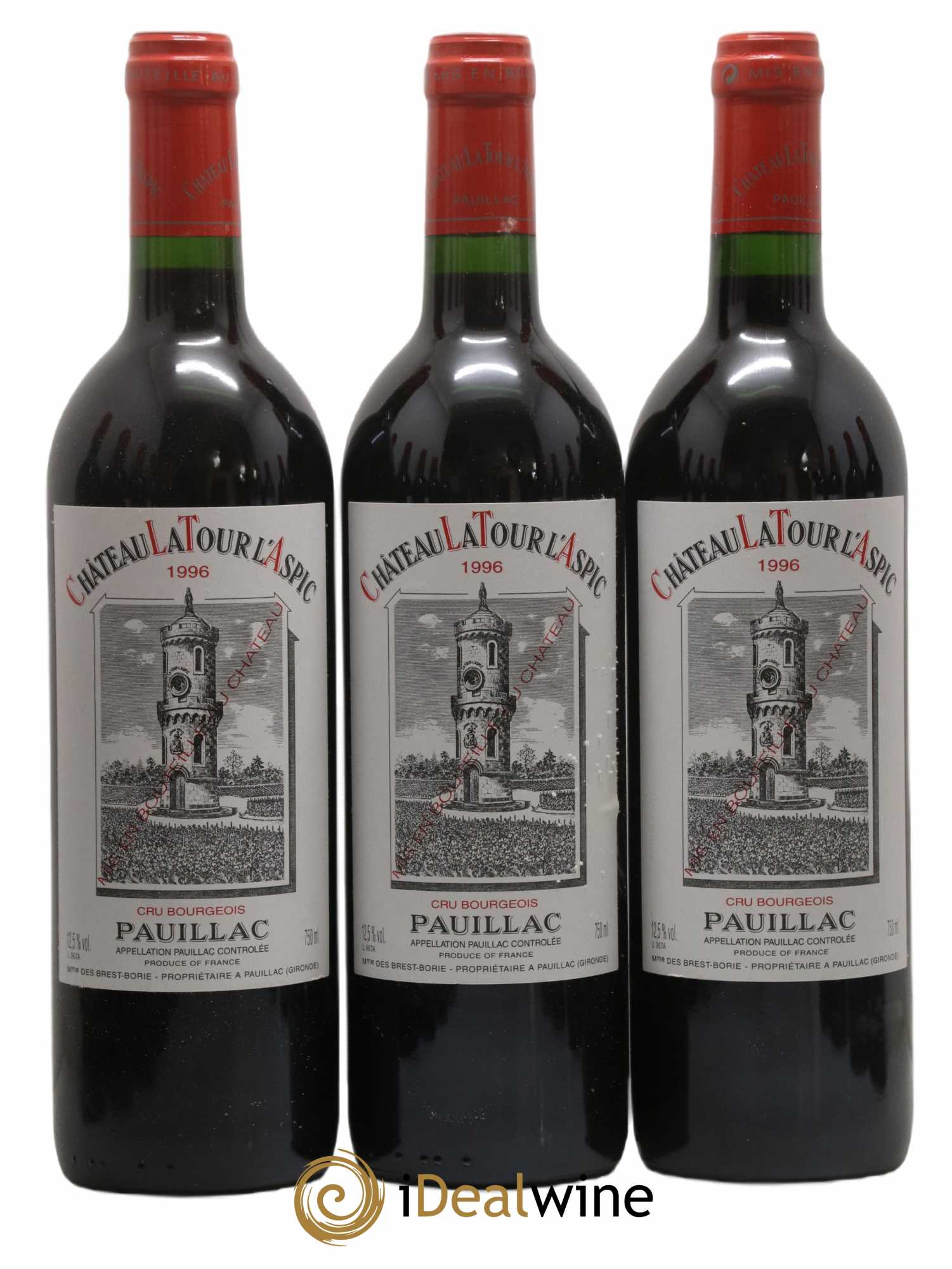 Pauillac Château Tour L'Aspic 1996 - Lot de 12 bouteilles - 1