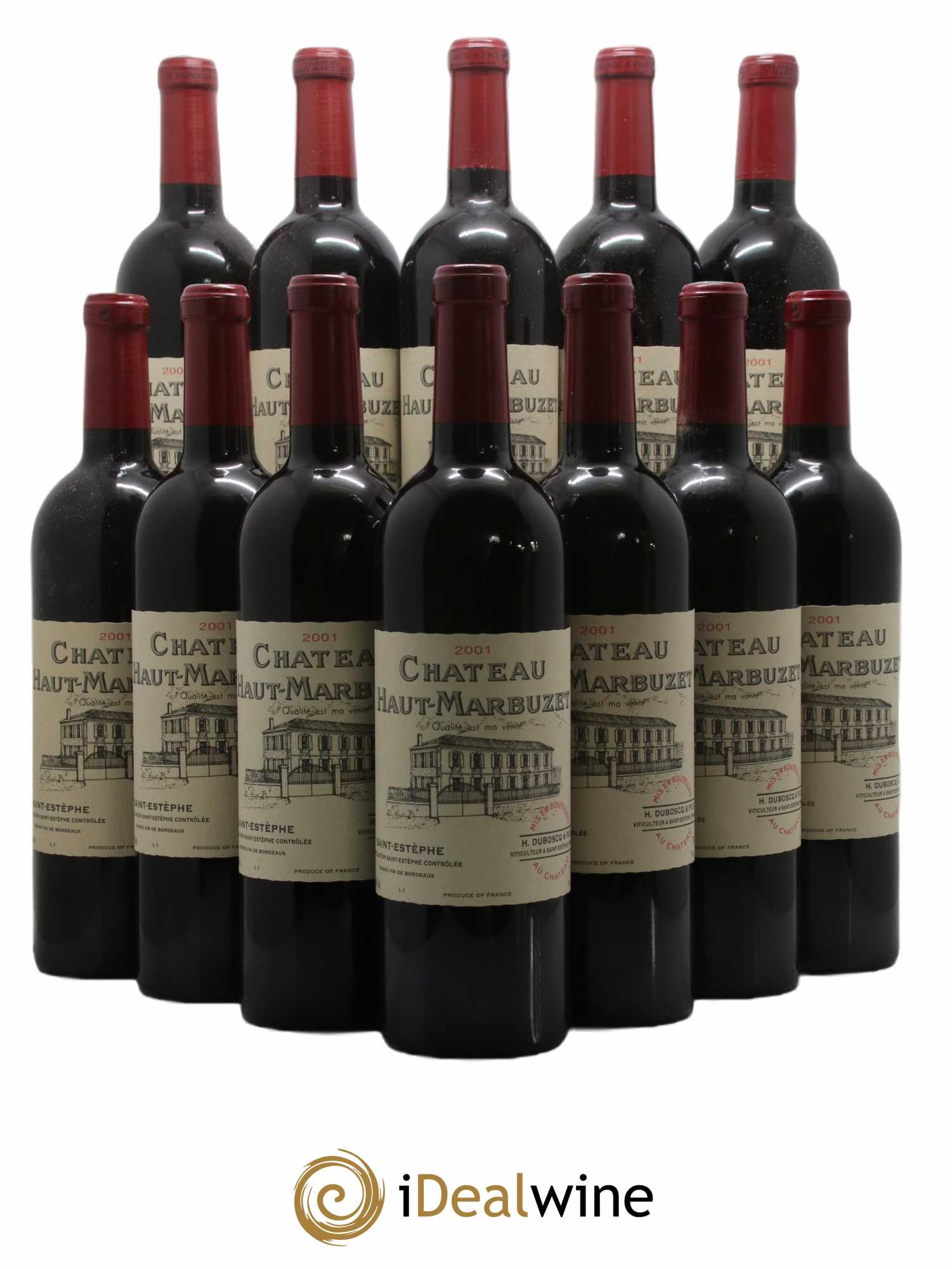 Château Haut Marbuzet 2001 - Lot de 12 bouteilles - 0