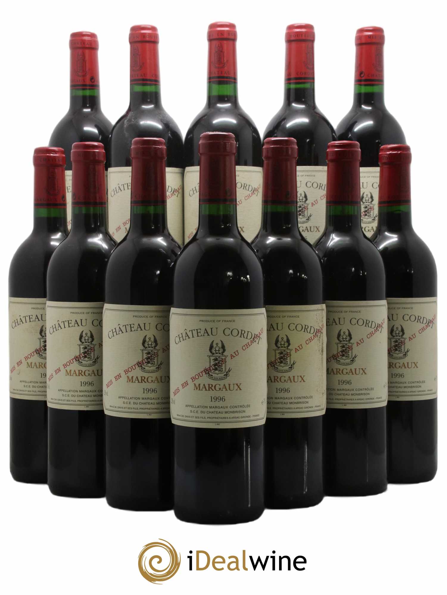 Bordeaux Margaux Château Cordet 1996 - Lot de 12 bouteilles - 0