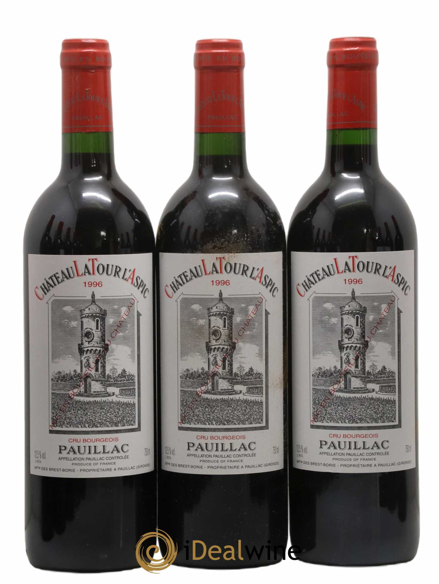 Pauillac Château Tour L'Aspic 1996 - Lot de 12 bouteilles - 1