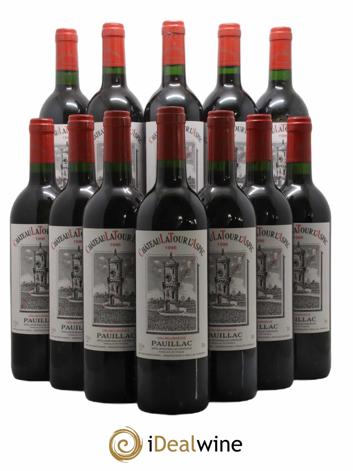Pauillac Château Tour L'Aspic 1996 - Lot de 12 bouteilles - 0