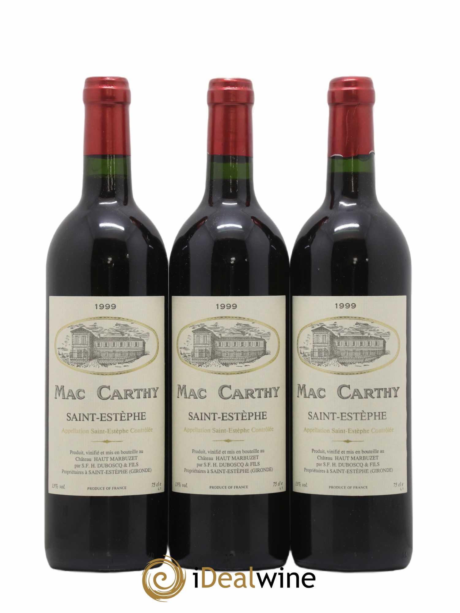 Saint-Estèphe Château Mac Marthy 1999 - Lot de 3 bouteilles - 0