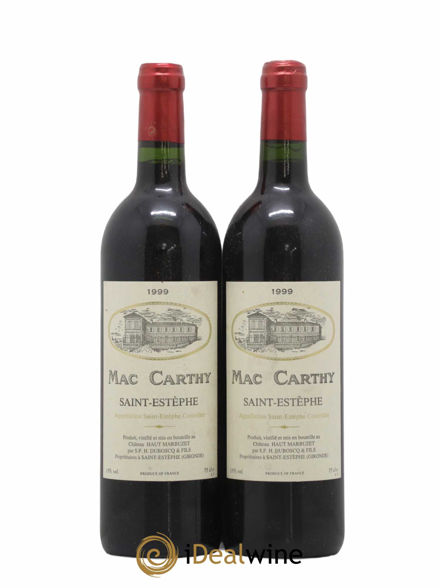 Saint-Estèphe Château Mac Marthy 1999 - Lot de 2 bouteilles - 0