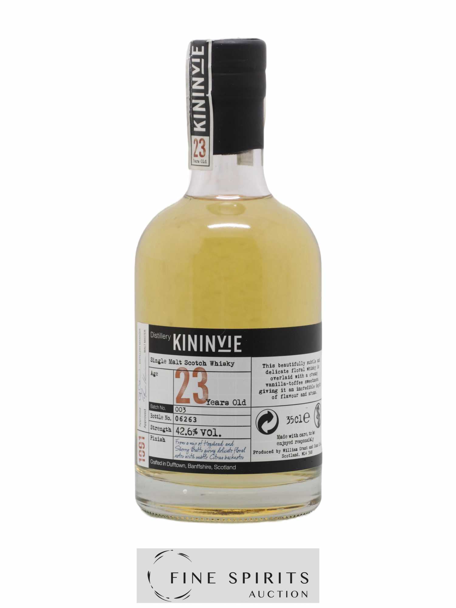 Kininvie 23 years 1991 Of. Batch n°003 - Lot de 1 demi bouteille - 1