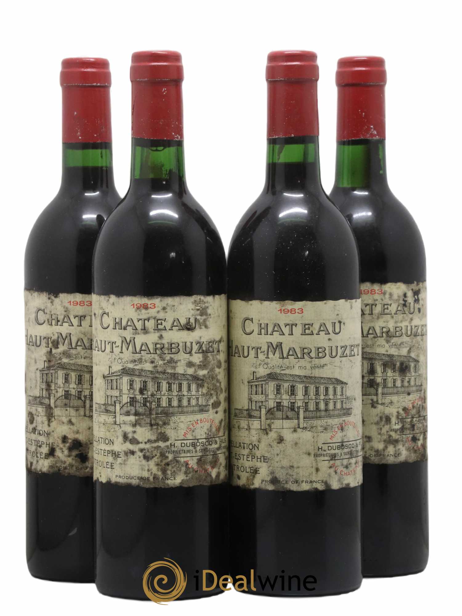 Château Haut Marbuzet 1983 - Lot de 4 bouteilles - 0
