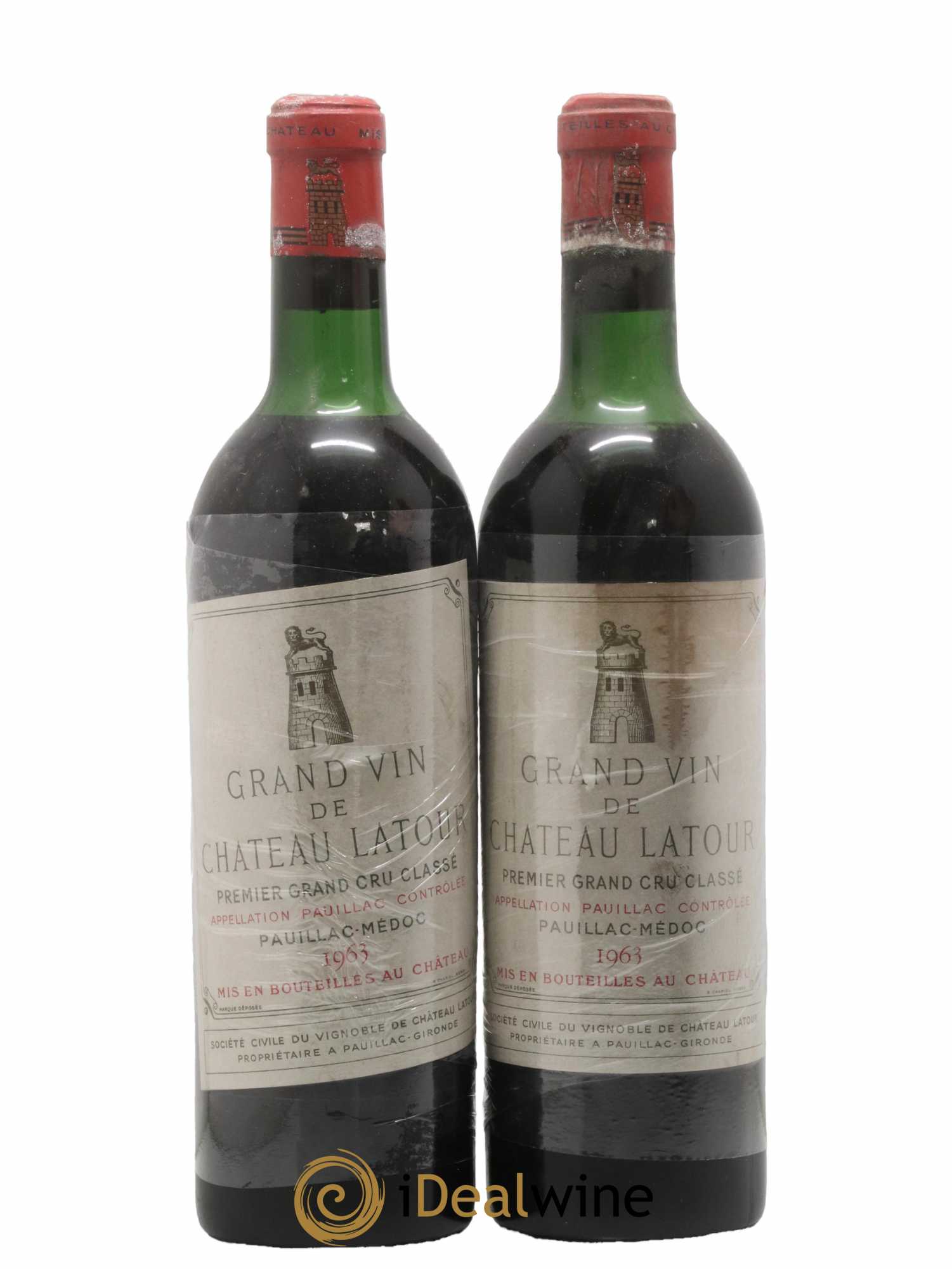 Château Latour 1er Grand Cru Classé 1963 - Lot de 2 bouteilles - 0
