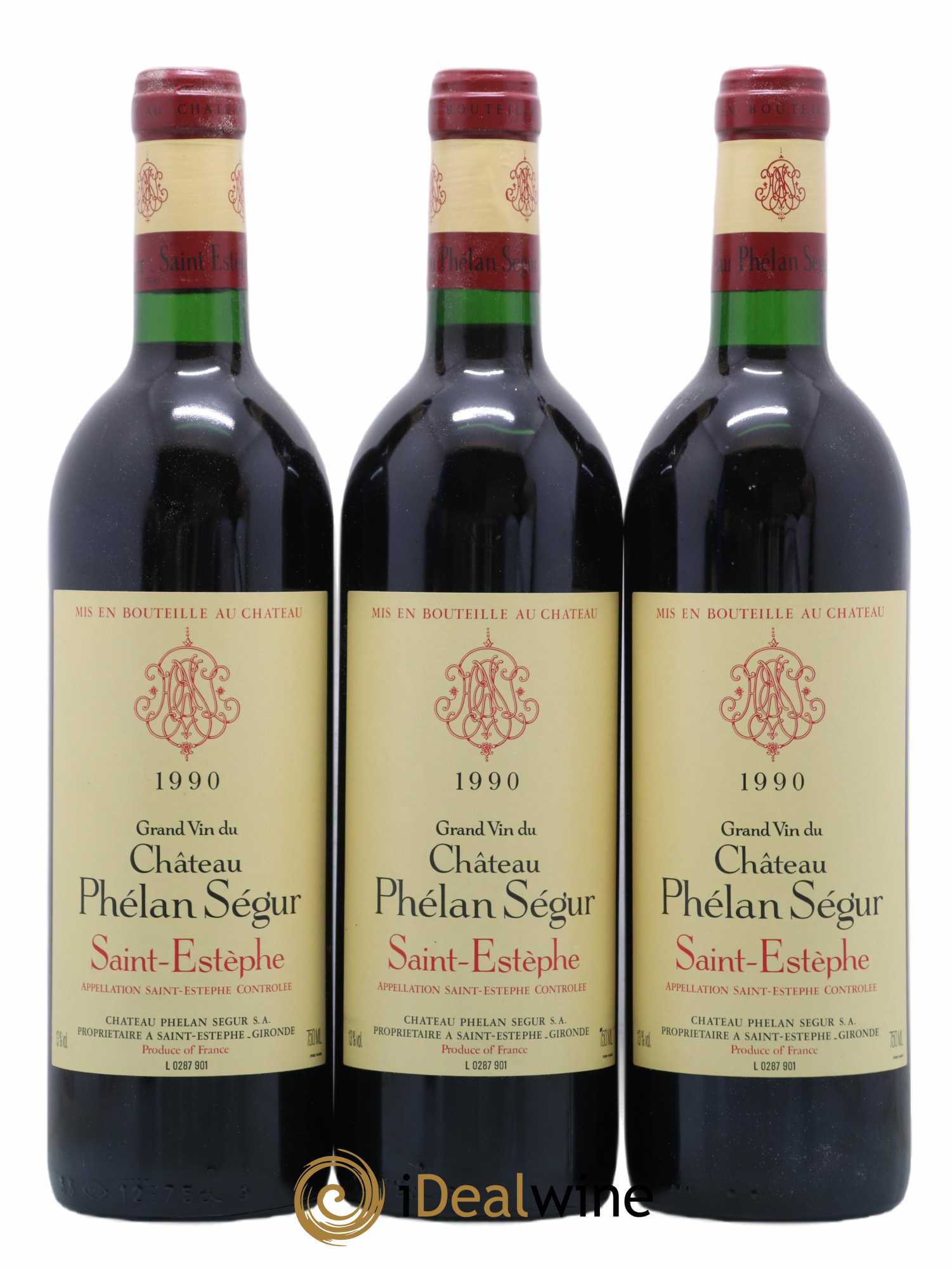Château Phélan Ségur 1990 - Lot de 12 bouteilles - 1