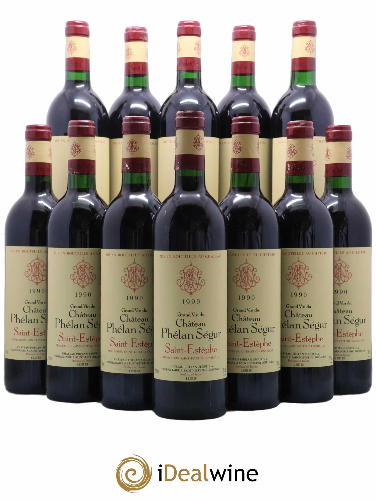 Château Phélan Ségur 1990 - Lot de 12 bouteilles - 0