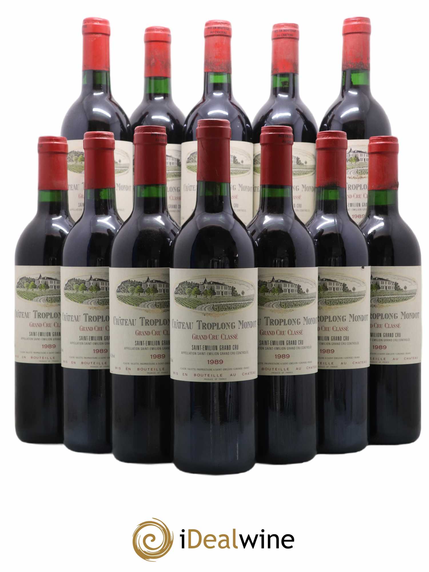 Château Troplong Mondot 1er Grand Cru Classé B 1989 - Lot de 12 bouteilles - 0