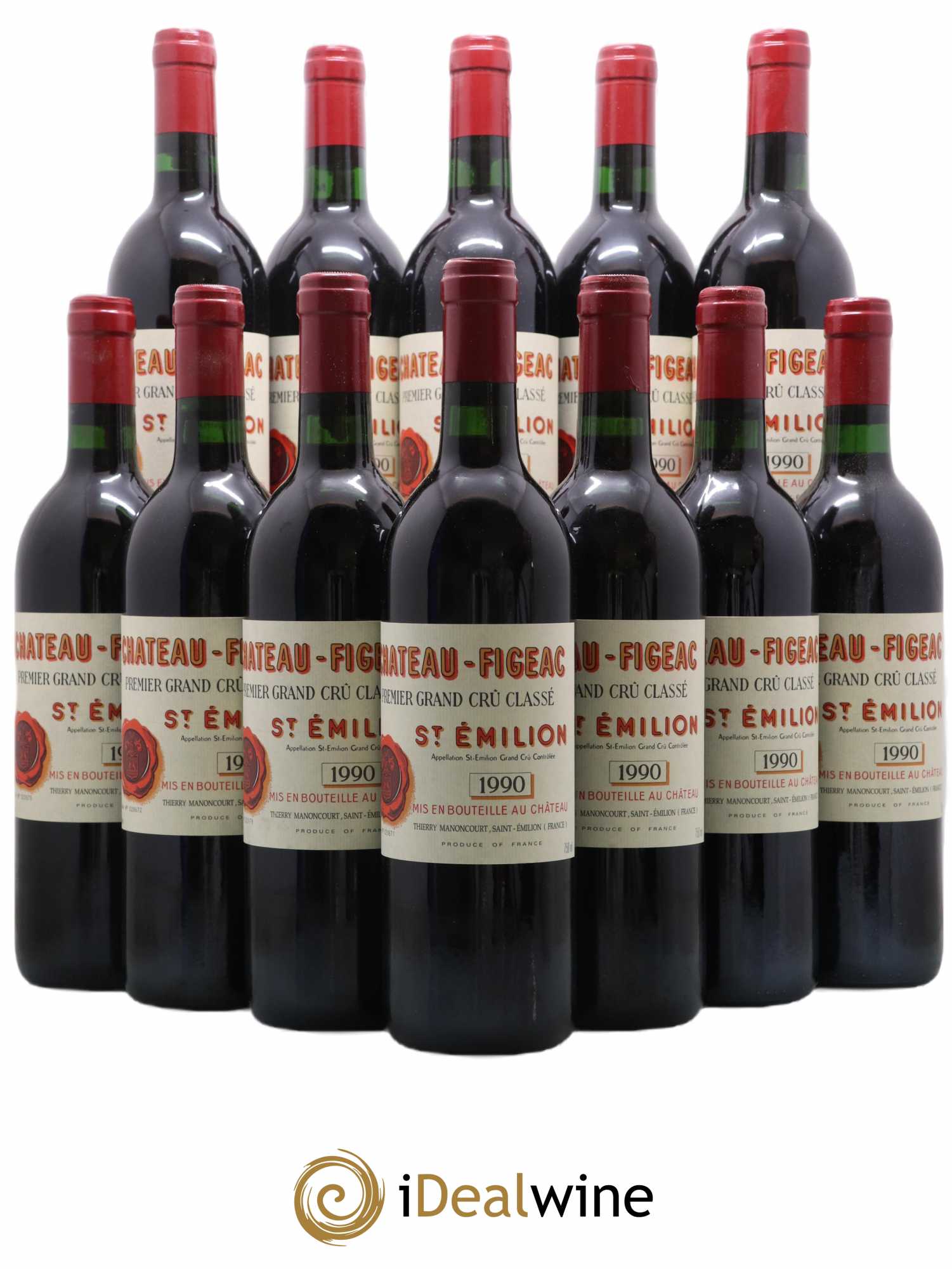 Château Figeac 1er Grand Cru Classé A 1990 - Lot de 12 bouteilles - 0