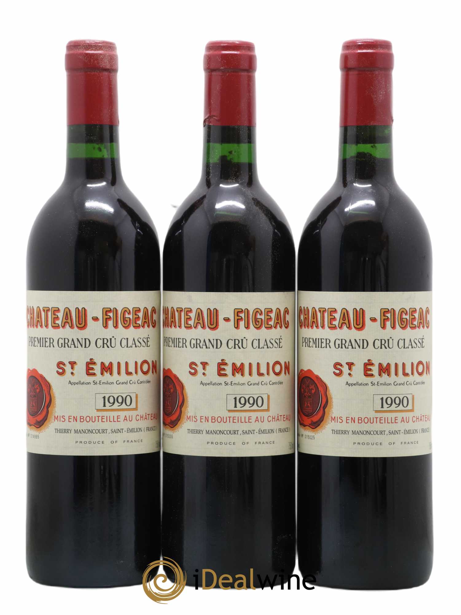 Château Figeac 1er Grand Cru Classé A 1990 - Lot de 3 bouteilles - 0