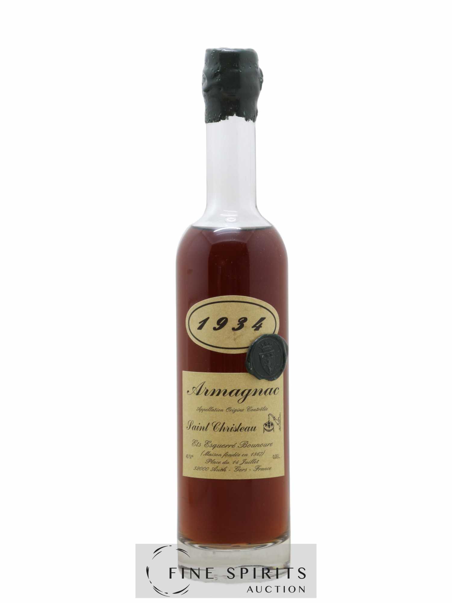 Saint Christeau 1934 Of. Ets Esquerré Bounoure - Lot de 1 demi bouteille - 0