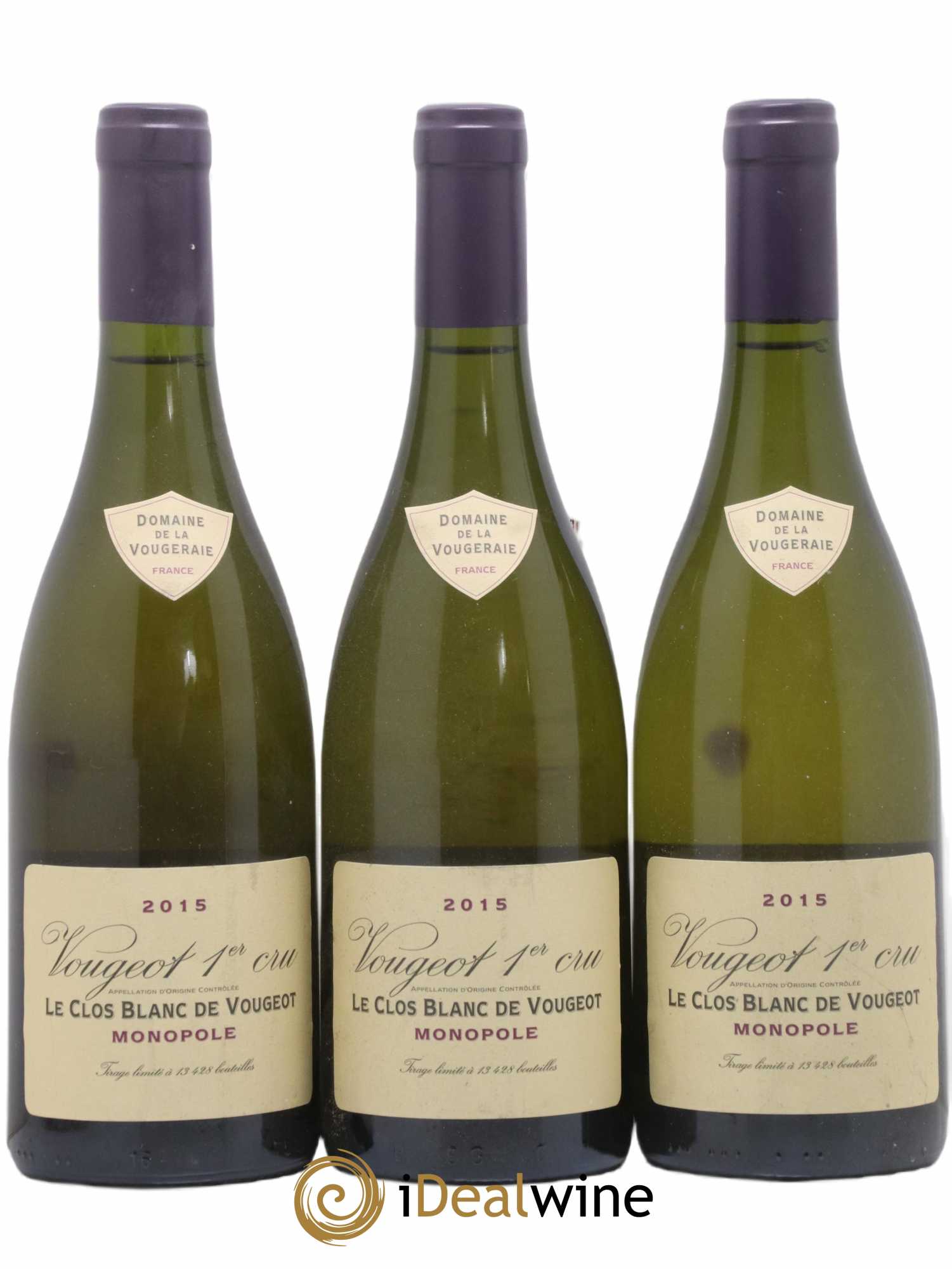 Vougeot 1er Cru Le Clos Blanc de Vougeot La Vougeraie 2015 - Lot de 3 bouteilles - 0