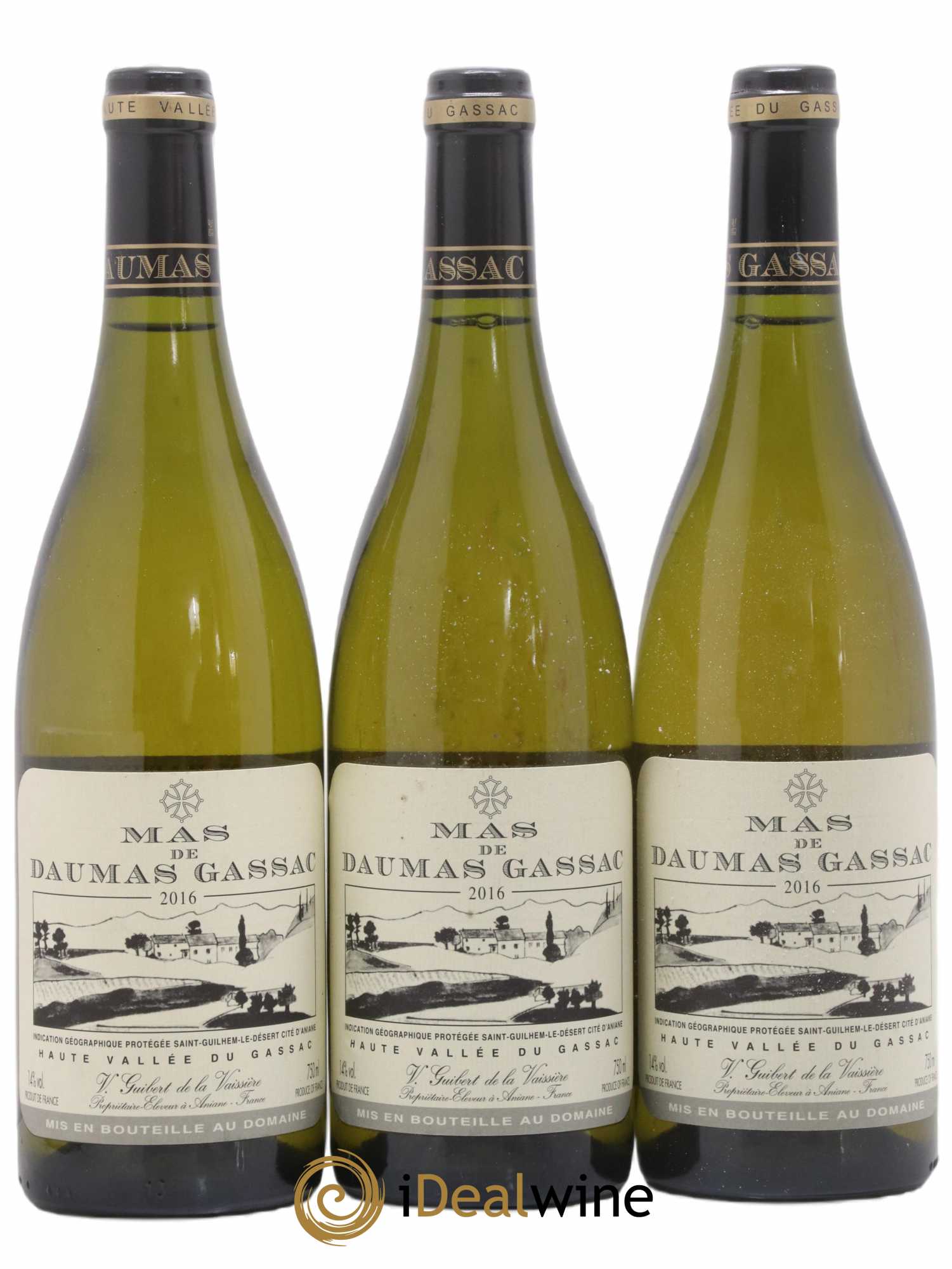 Saint-Guilhem-le-Désert - Cité d'Aniane Mas Daumas Gassac Famille Guibert de La Vaissière 2016 - Lot de 3 bouteilles - 0