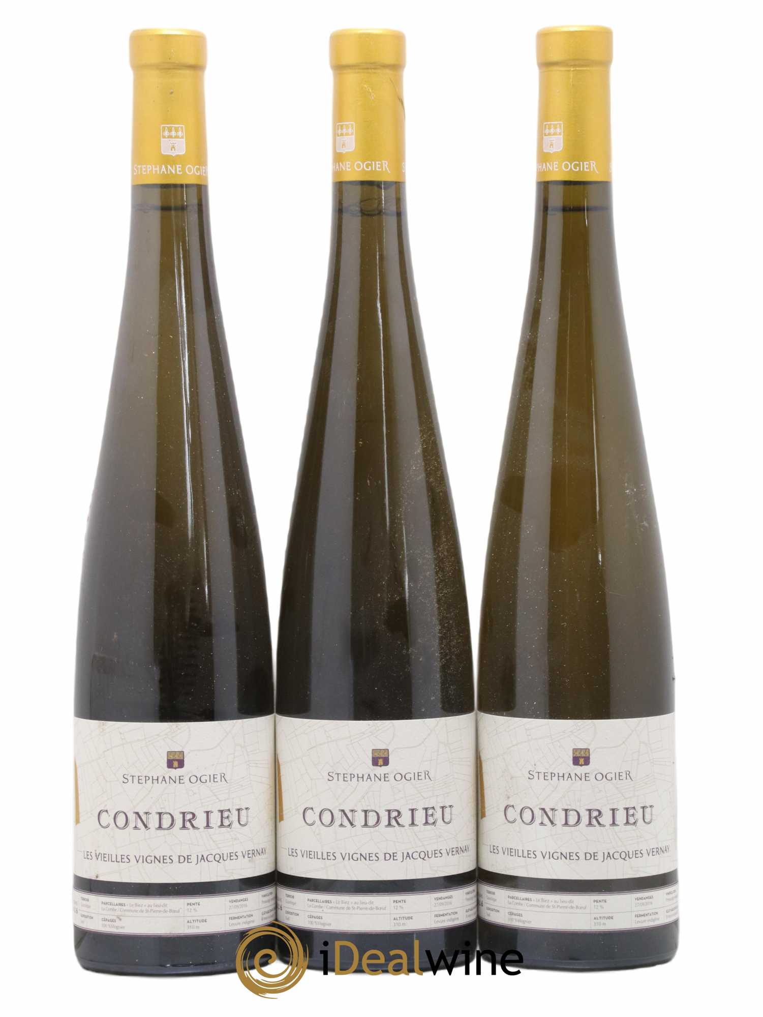 Condrieu Les Vieilles Vignes de Jacques Vernay Stéphane Ogier 2016 - Lot de 3 bouteilles - 0