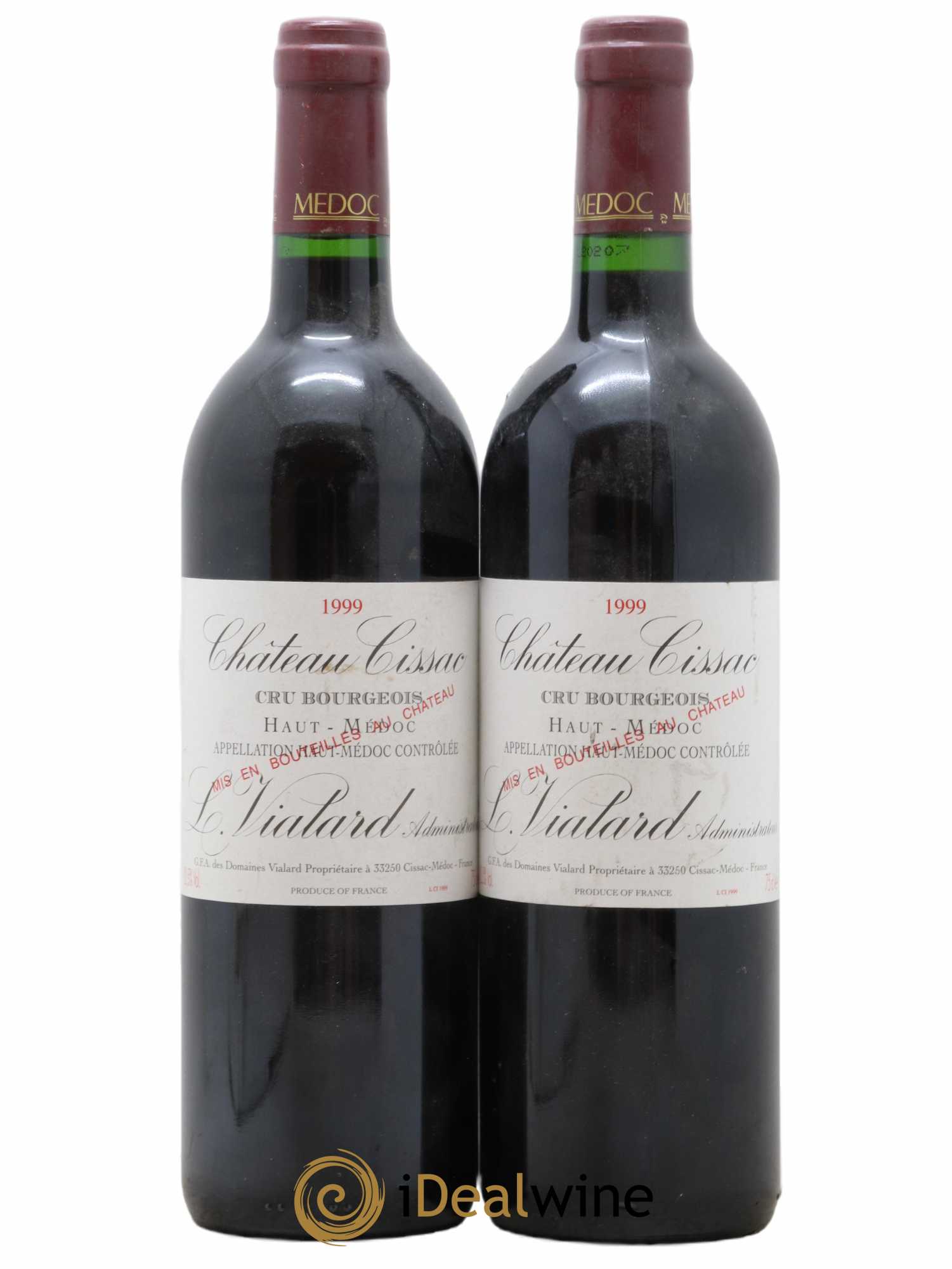 Château Cissac Cru Bourgeois (no reserve) 1999 - Lot of 2 bottles - 0
