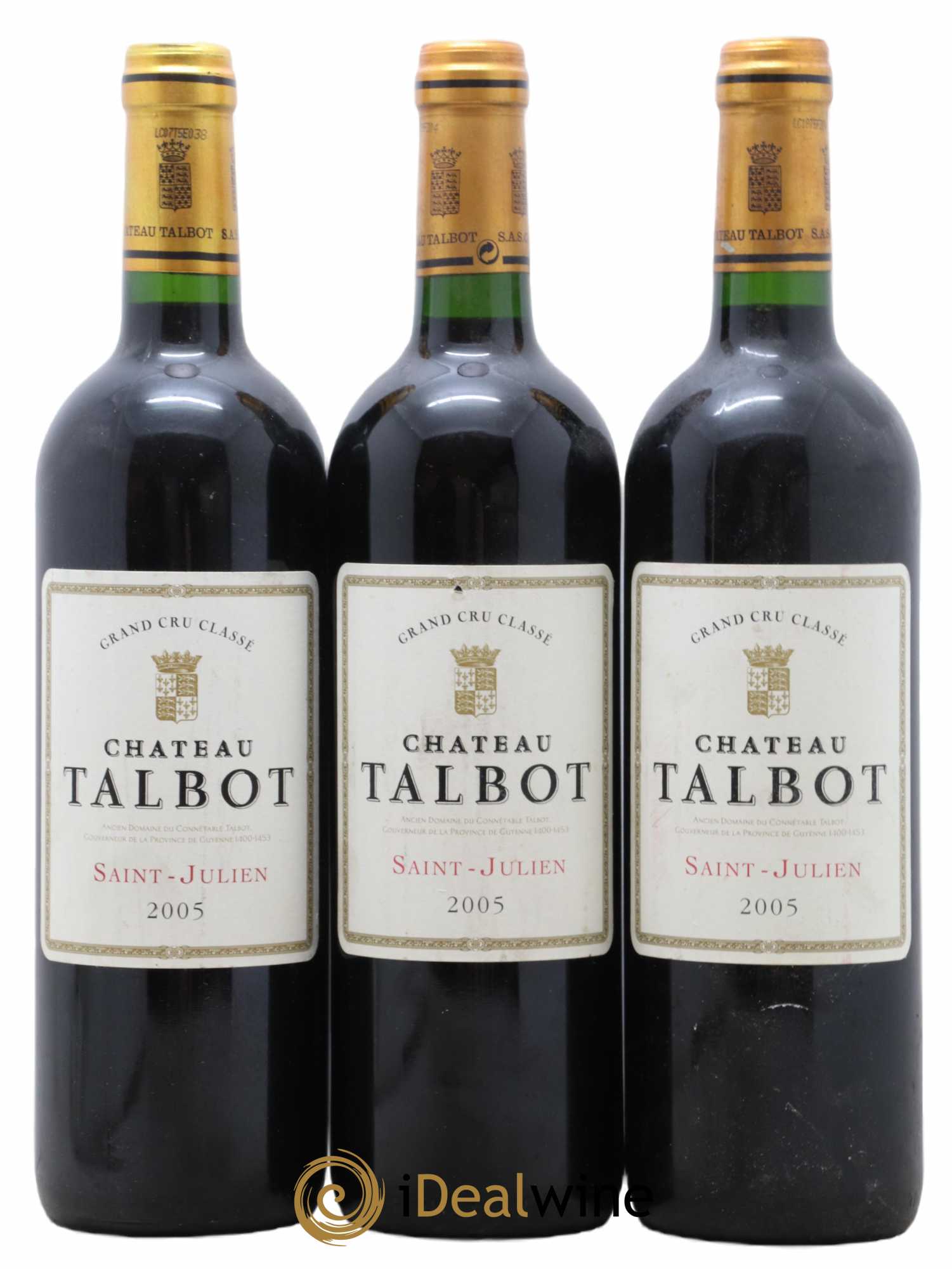 Château Talbot 4ème Grand Cru Classé 2005 - Lot de 3 bouteilles - 0