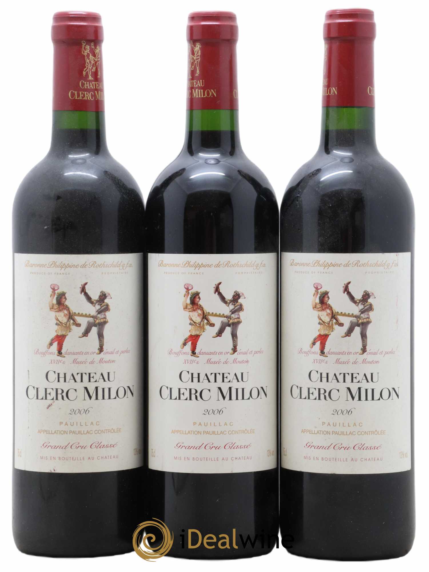 Château Clerc Milon 5ème Grand Cru Classé 2006 - Lot de 3 bouteilles - 0