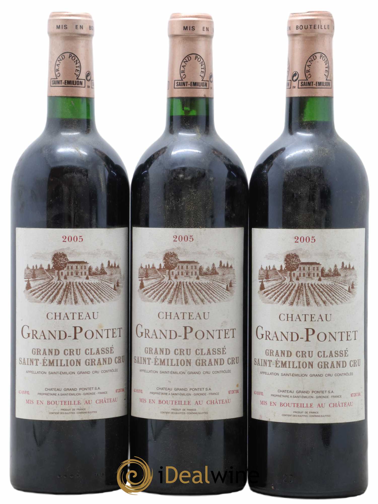 Château Grand Pontet Grand Cru Classé 2005 - Lot de 3 bouteilles - 0