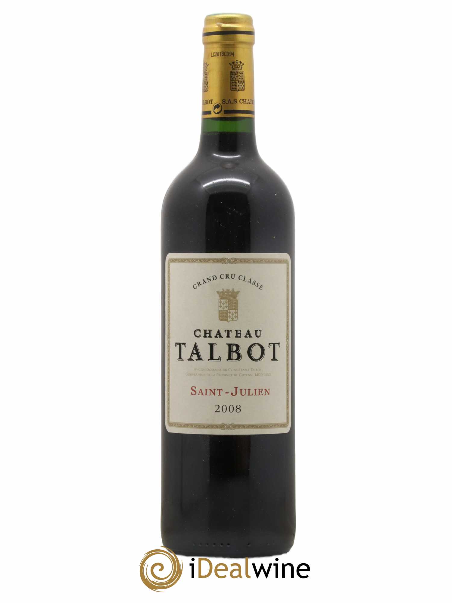 Château Talbot 4ème Grand Cru Classé 2008 - Lot de 1 bouteille - 0