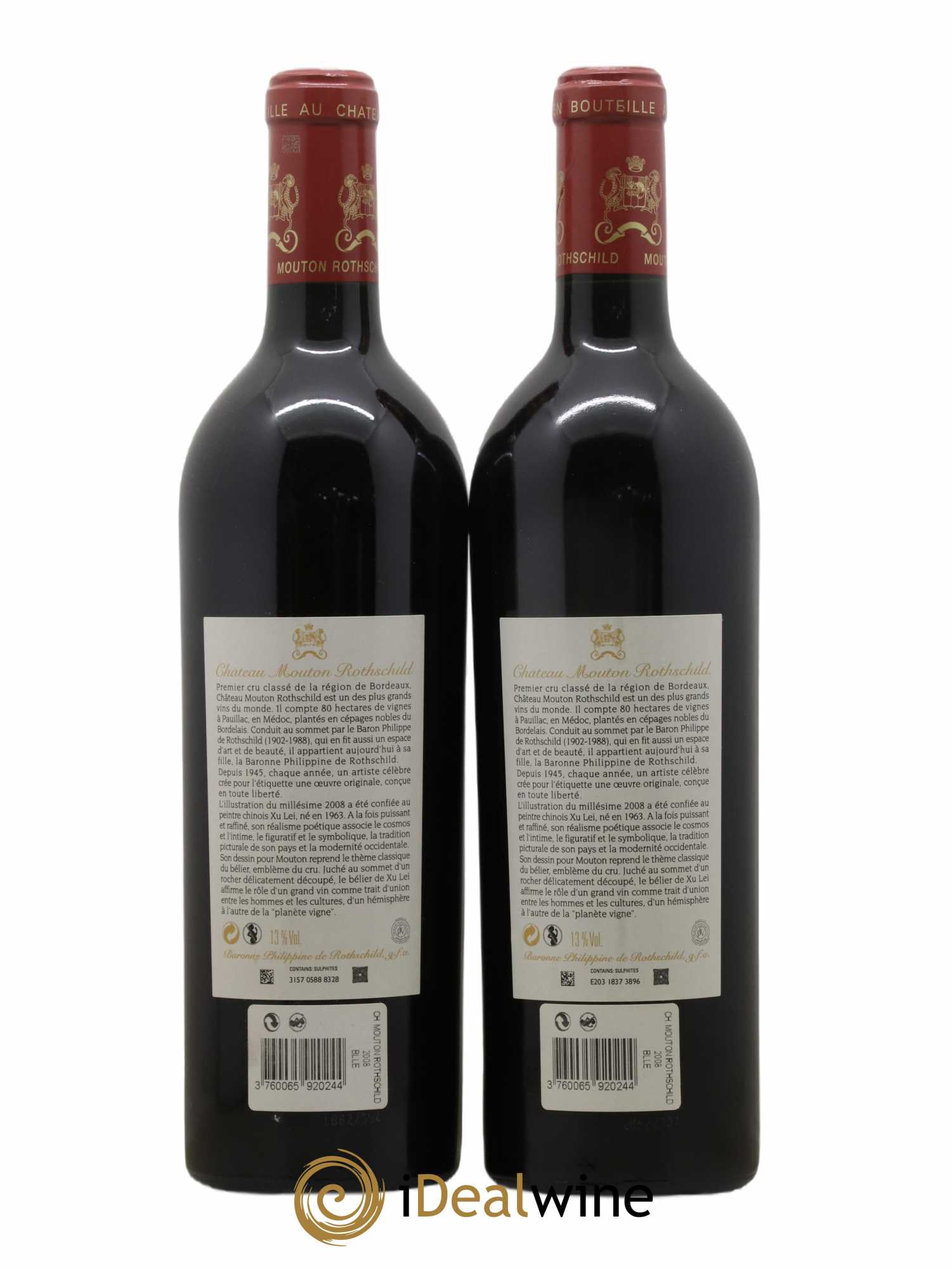 Château Mouton Rothschild 1er Grand Cru Classé 2008 - Lot of 2 bottles - 1