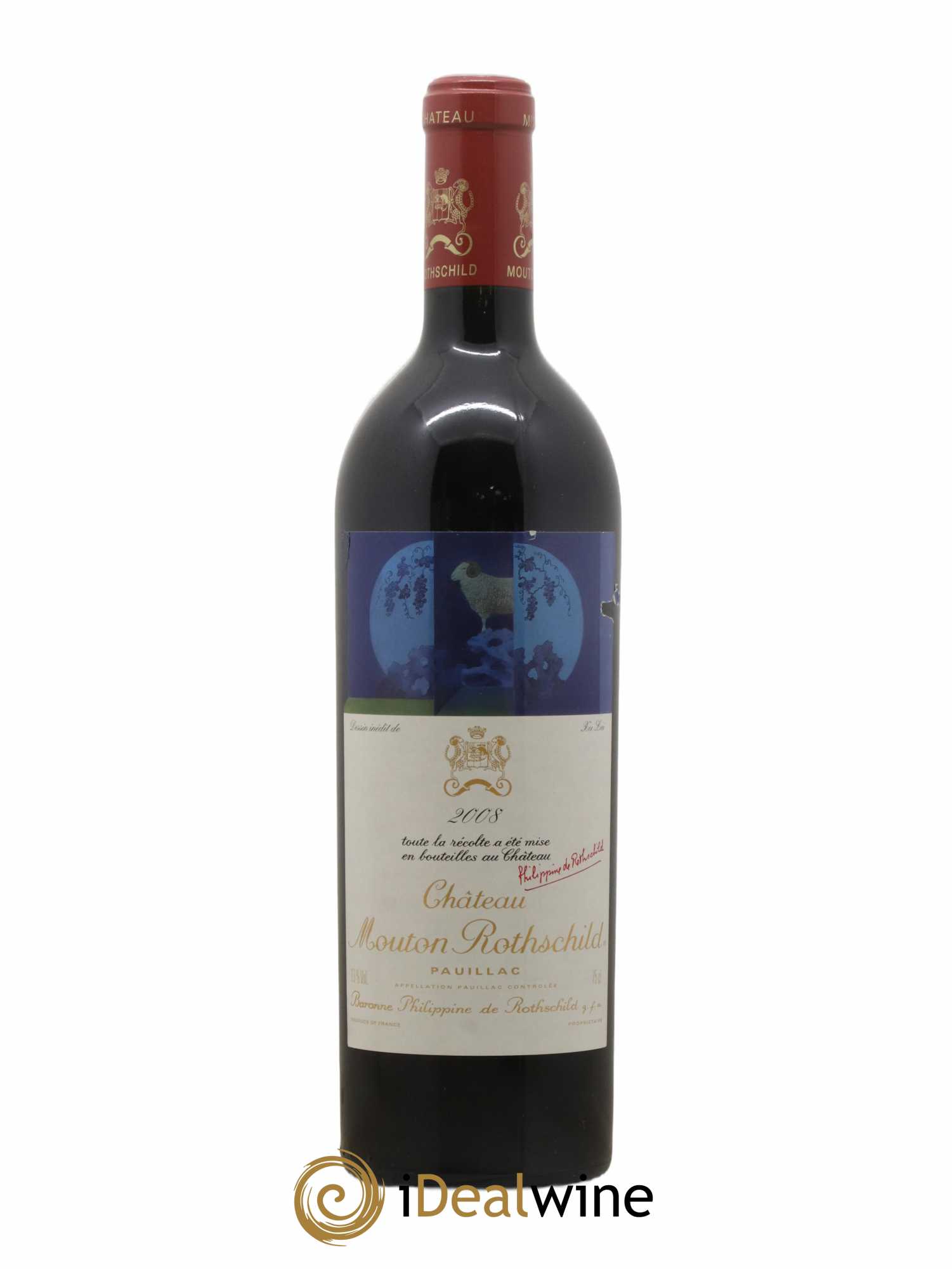 Château Mouton Rothschild 1er Grand Cru Classé 2008 - Lot de 1 bouteille - 0