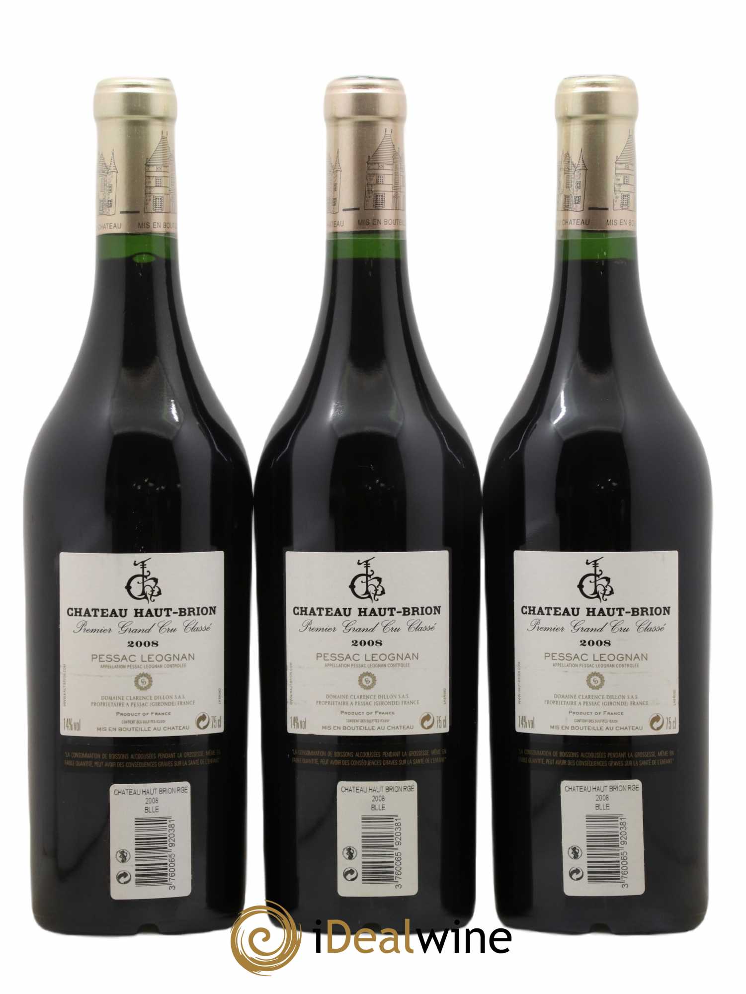Château Haut Brion 1er Grand Cru Classé 2008 - Lot de 3 bouteilles - 1