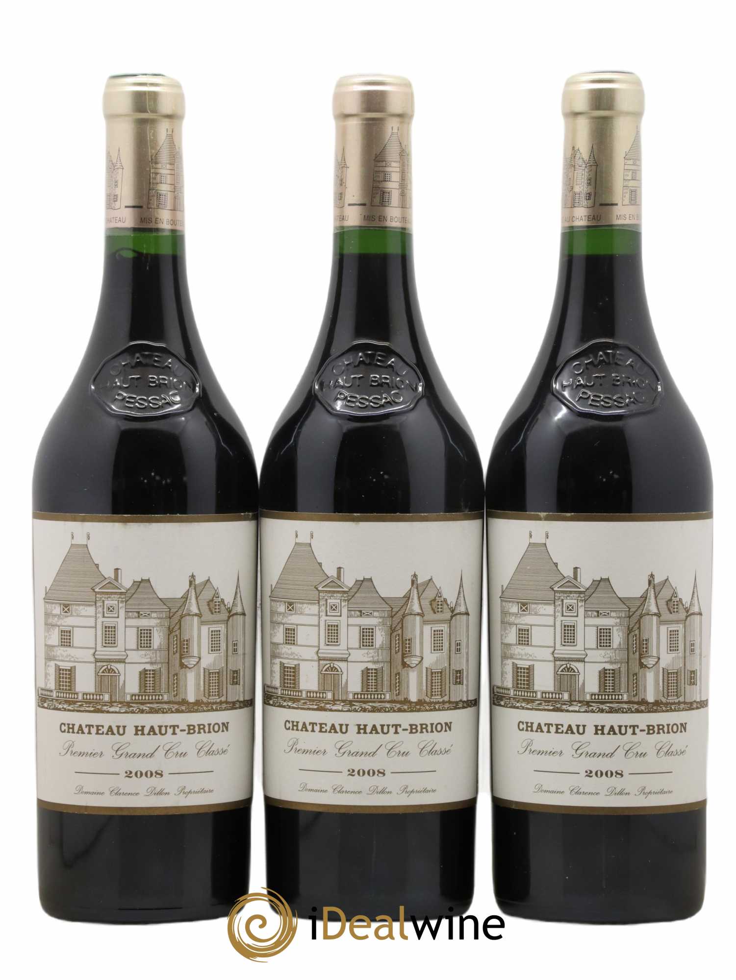 Château Haut Brion 1er Grand Cru Classé 2008 - Lot de 3 bouteilles - 0