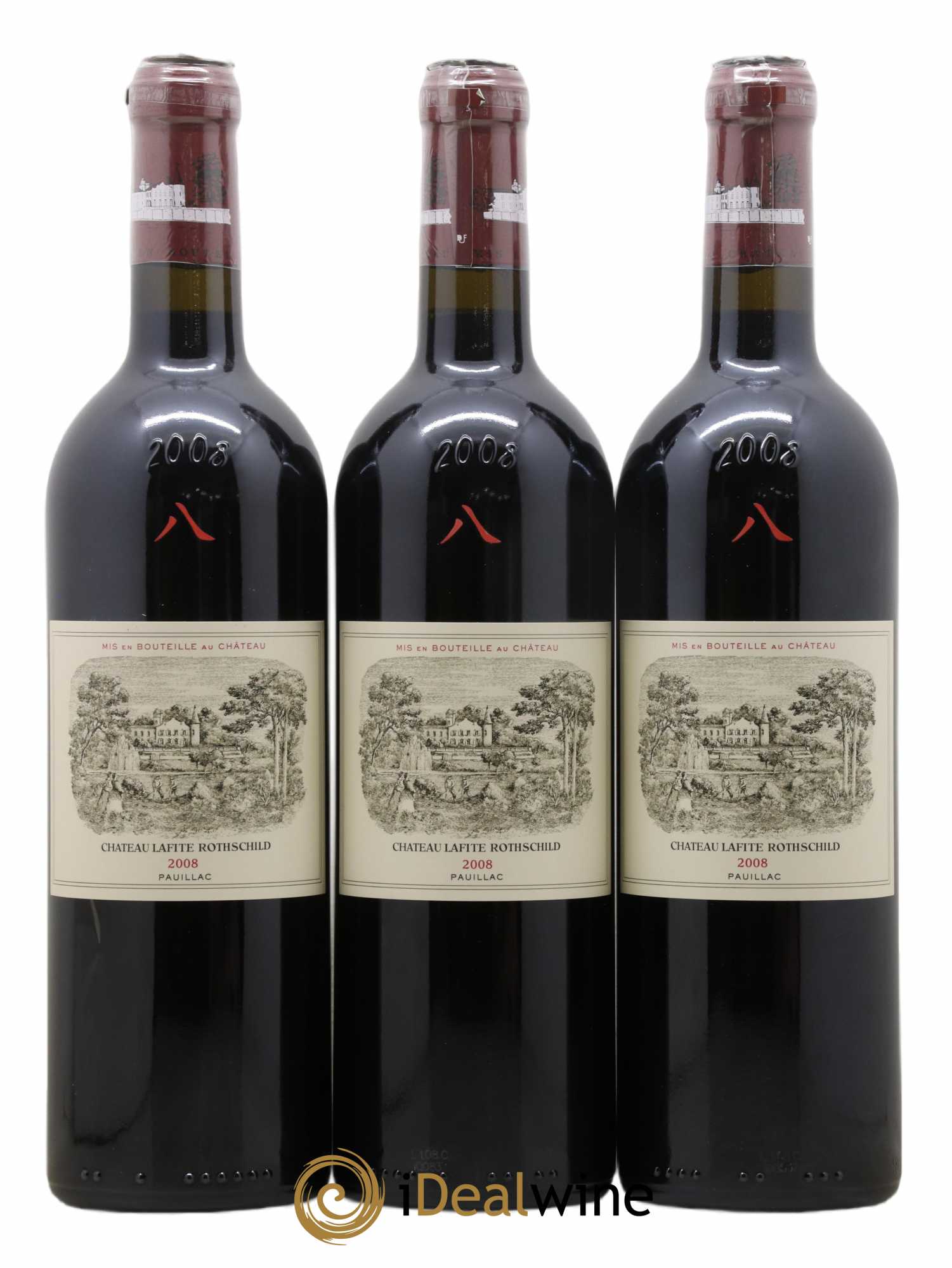 Château Lafite Rothschild 1er Grand Cru Classé 2008 - Lot de 3 bouteilles - 0