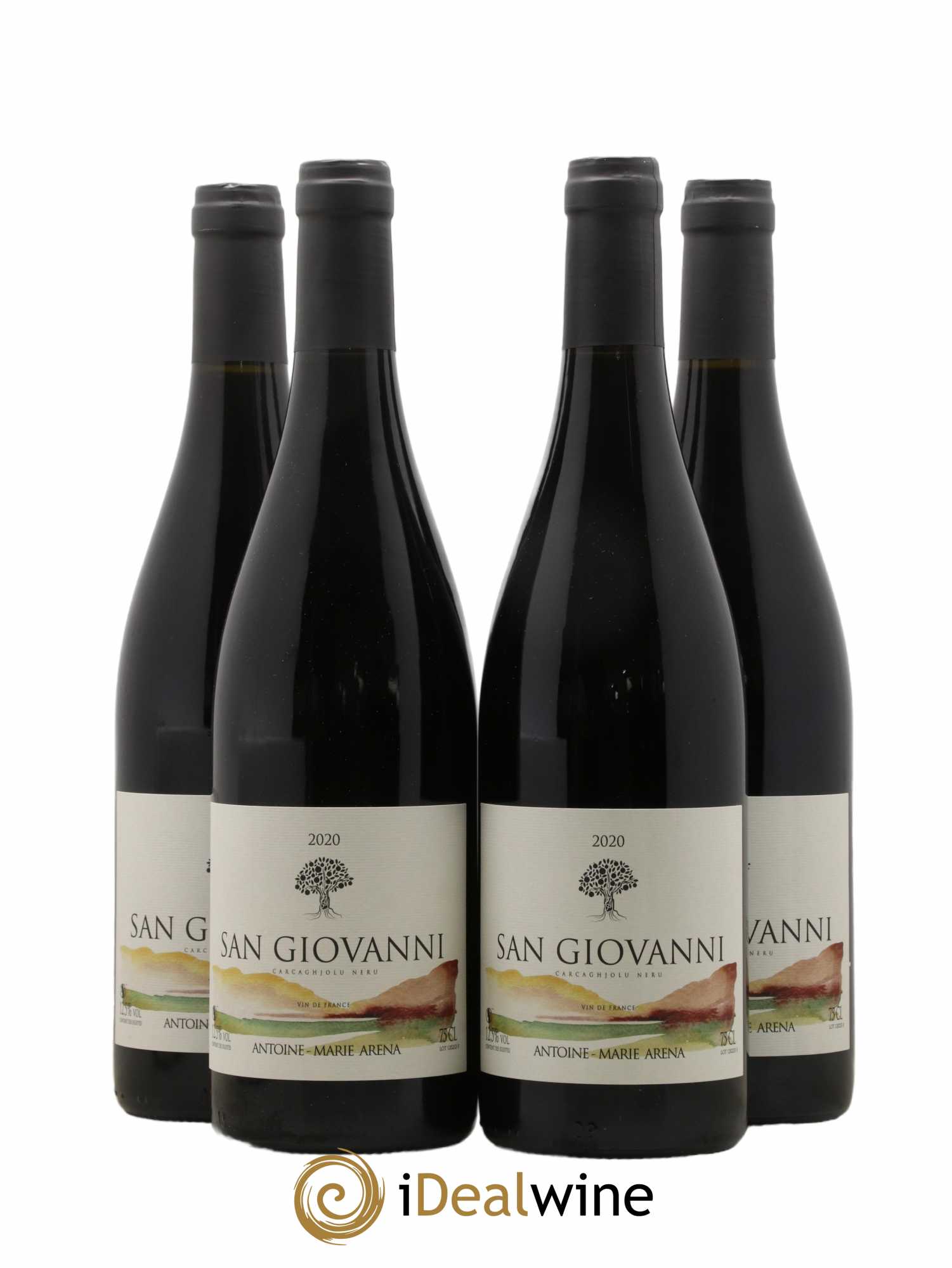 Vin de France San Giovanni 100% carcaghjolu neru Antoine Marie Arena 2020 - Lot de 4 bouteilles - 0