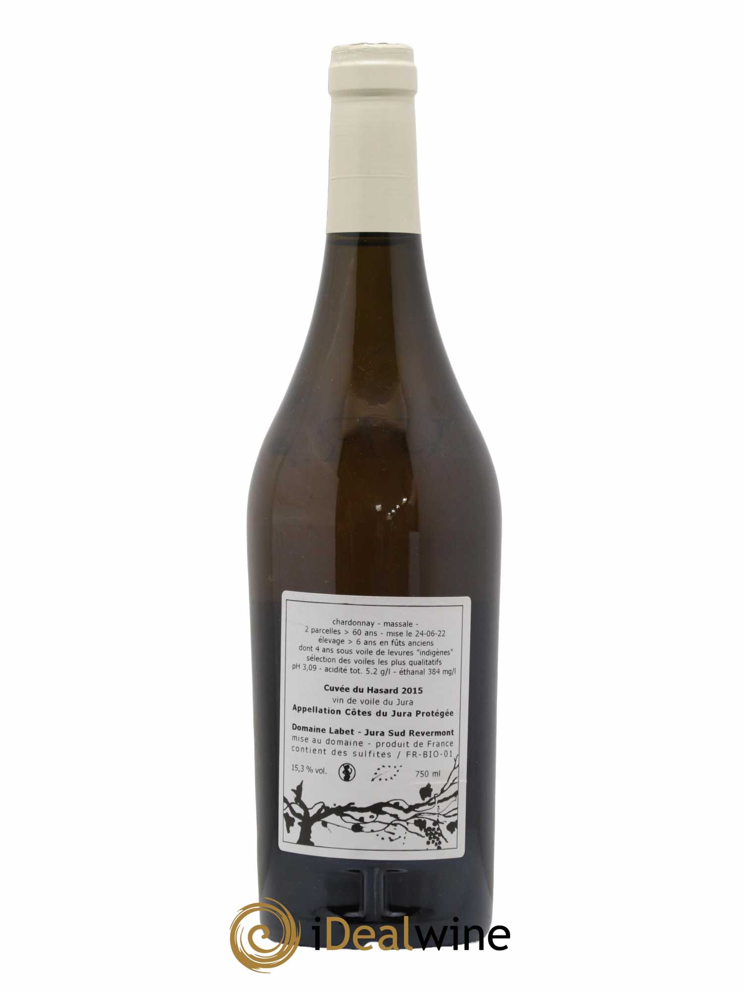 Côtes du Jura Vin de voile Chardonnay du Hasard Romain - Julien - Charline Labet 2015 - Lot de 1 bouteille - 1