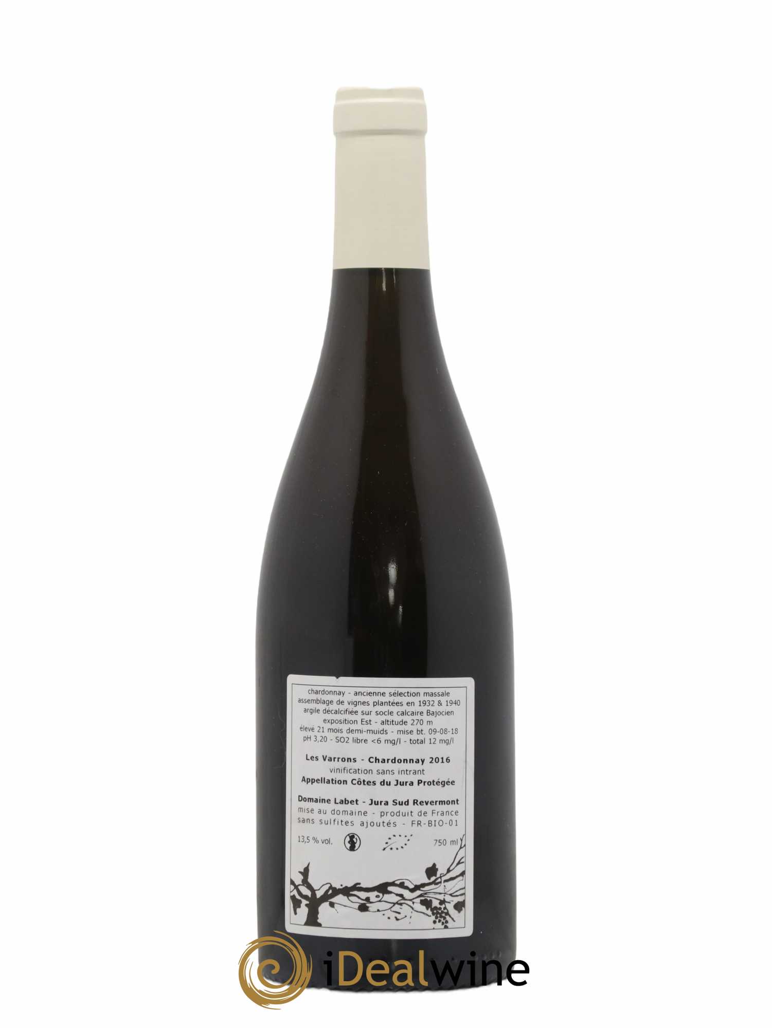 Côtes du Jura Chardonnay Les Varrons Romain - Julien  - Charline Labet 2016 - Lot de 1 bouteille - 1