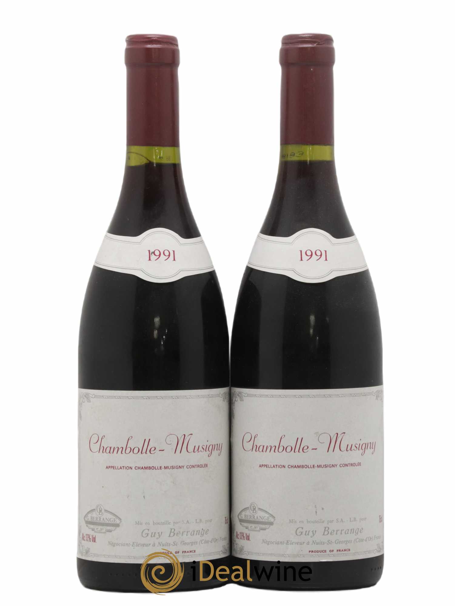 Chambolle-Musigny Guy Berrange 1991 - Lot de 2 bouteilles - 0