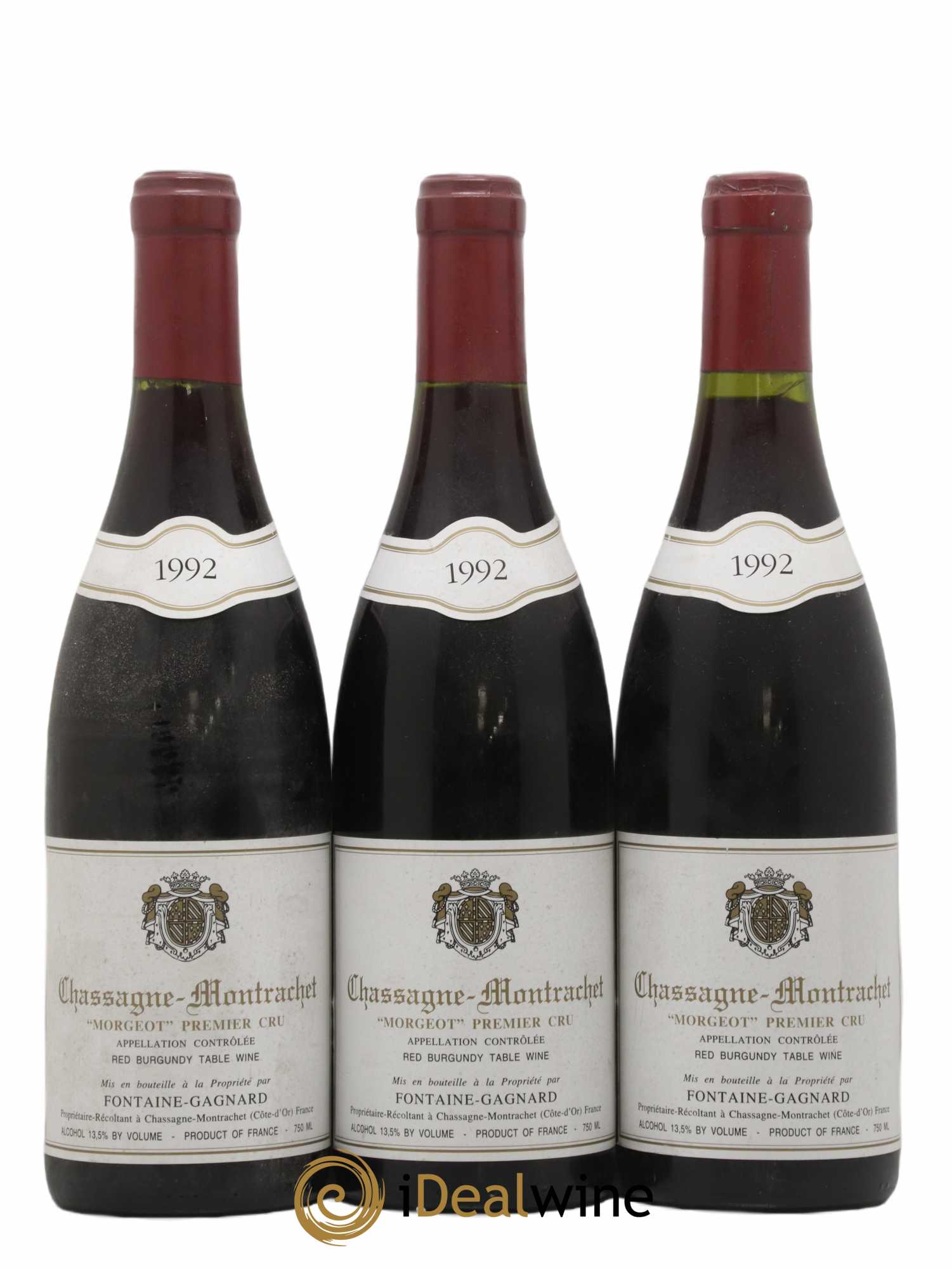 Chassagne-Montrachet 1er Cru Morgeot Fontaine-Gagnard (Domaine) 1992 - Lot of 3 bottles - 0
