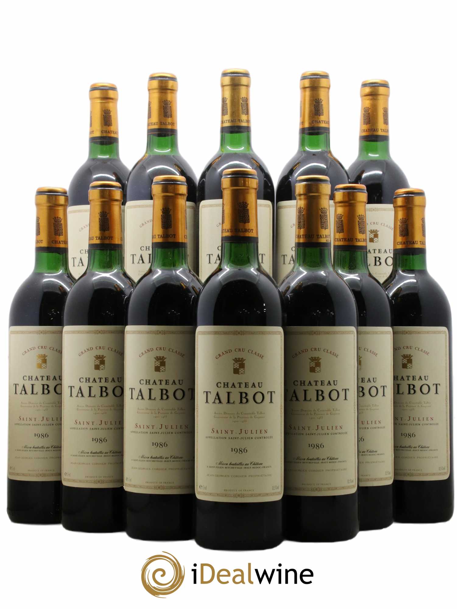 Château Talbot 4ème Grand Cru Classé 1986 - Lot de 12 bouteilles - 0