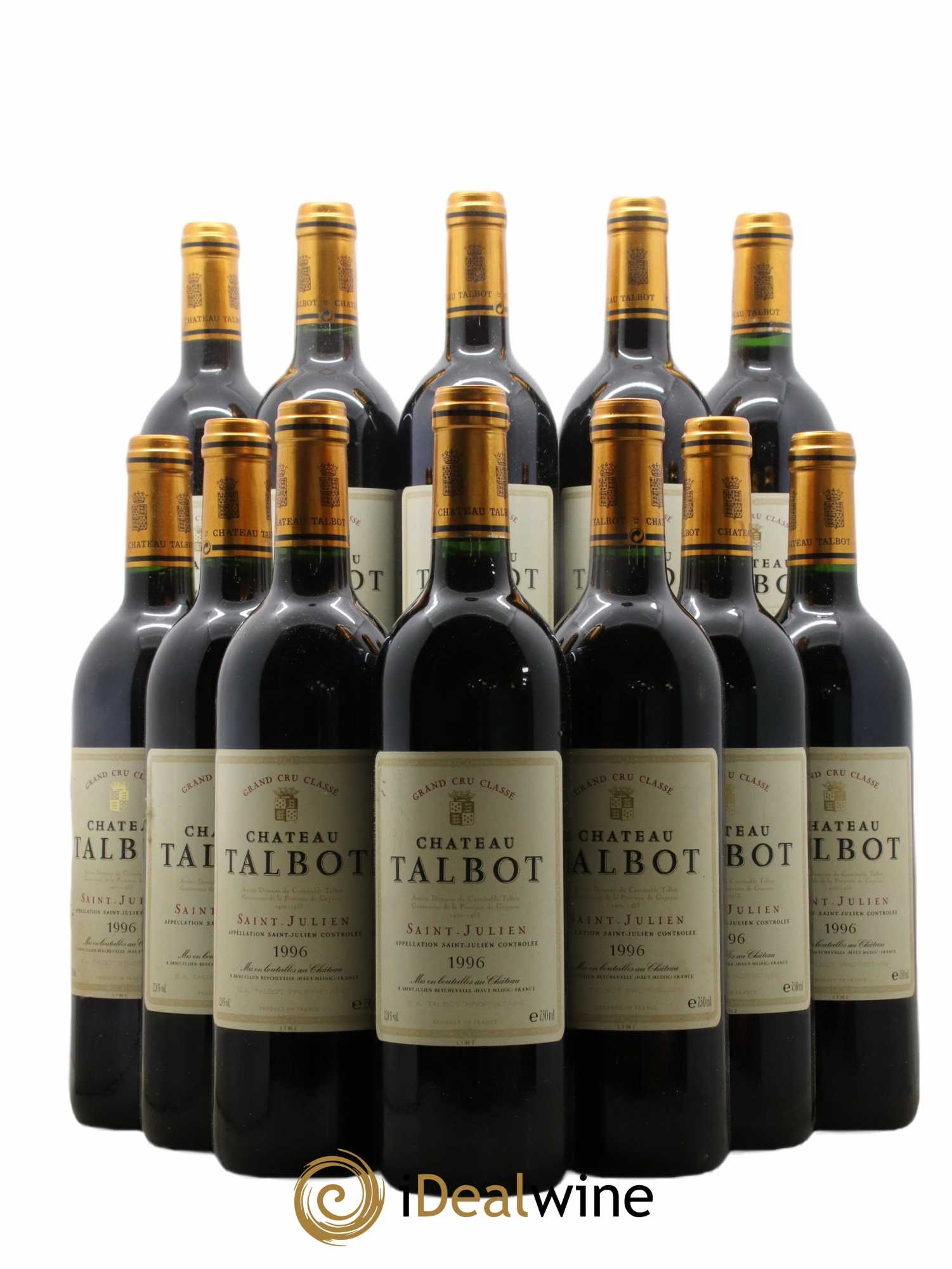 Château Talbot 4ème Grand Cru Classé 1996 - Lot de 12 bouteilles - 0