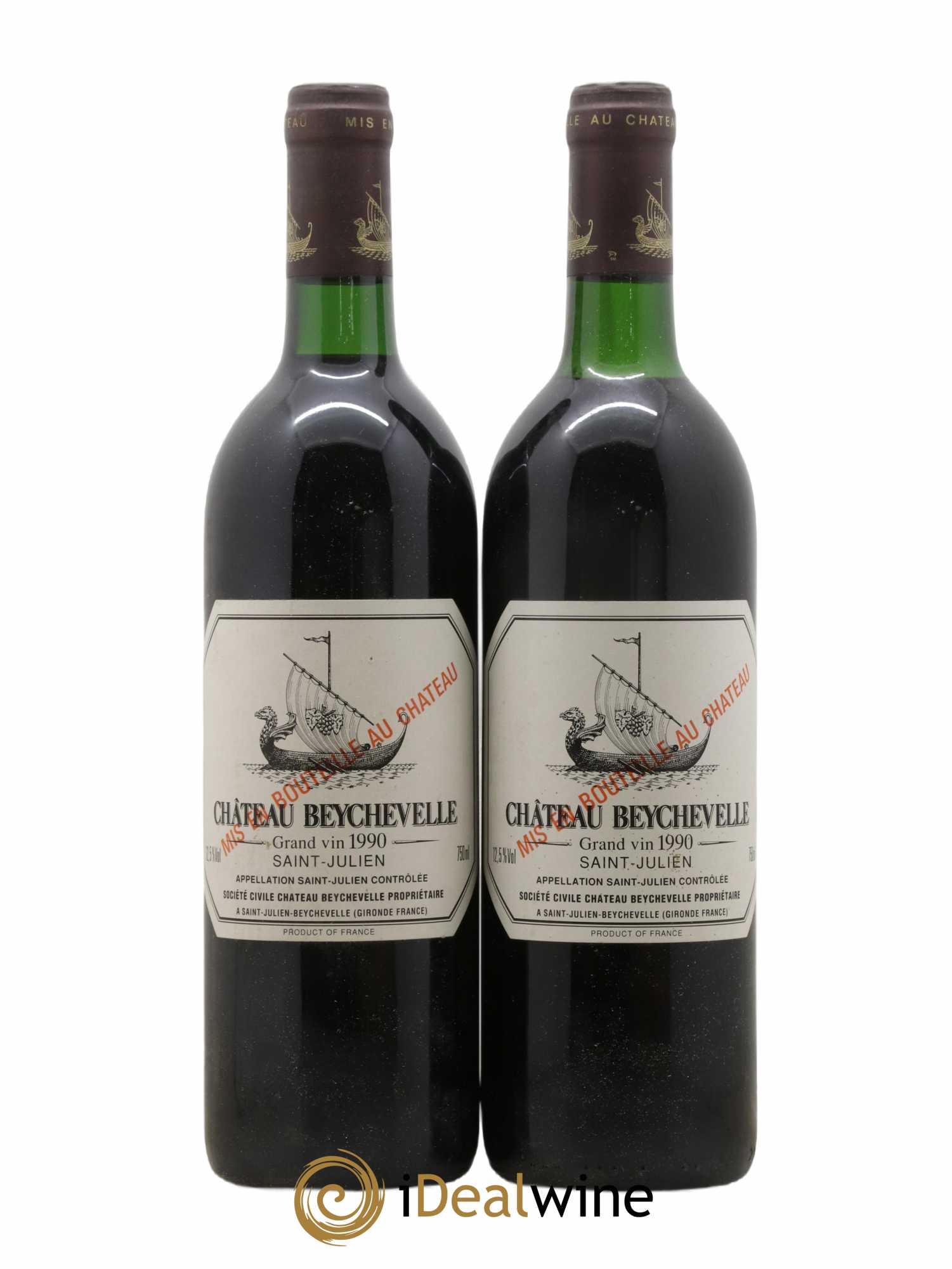 Château Beychevelle 4ème Grand Cru Classé 1990 - Lot de 2 bouteilles - 0