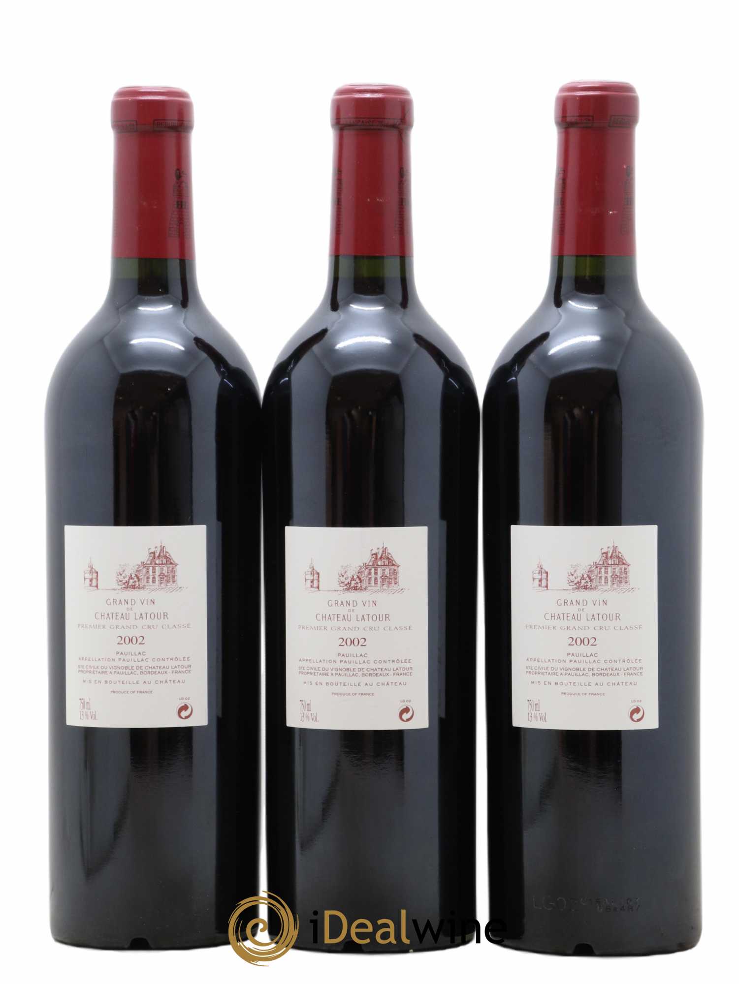 Château Latour 1er Grand Cru Classé 2002 - Lot of 3 bottles - 1
