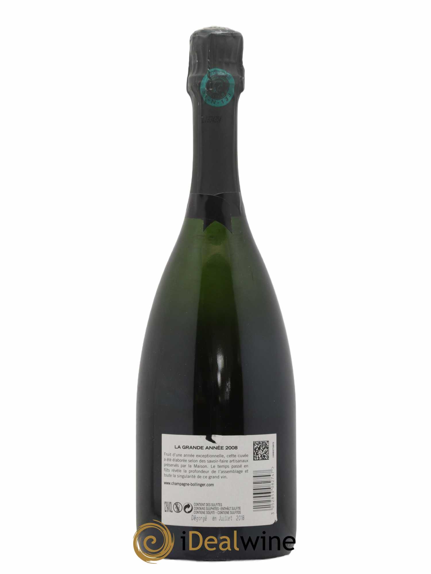 La Grande Année Brut Bollinger Brut 2008 - Lot de 1 bouteille - 1