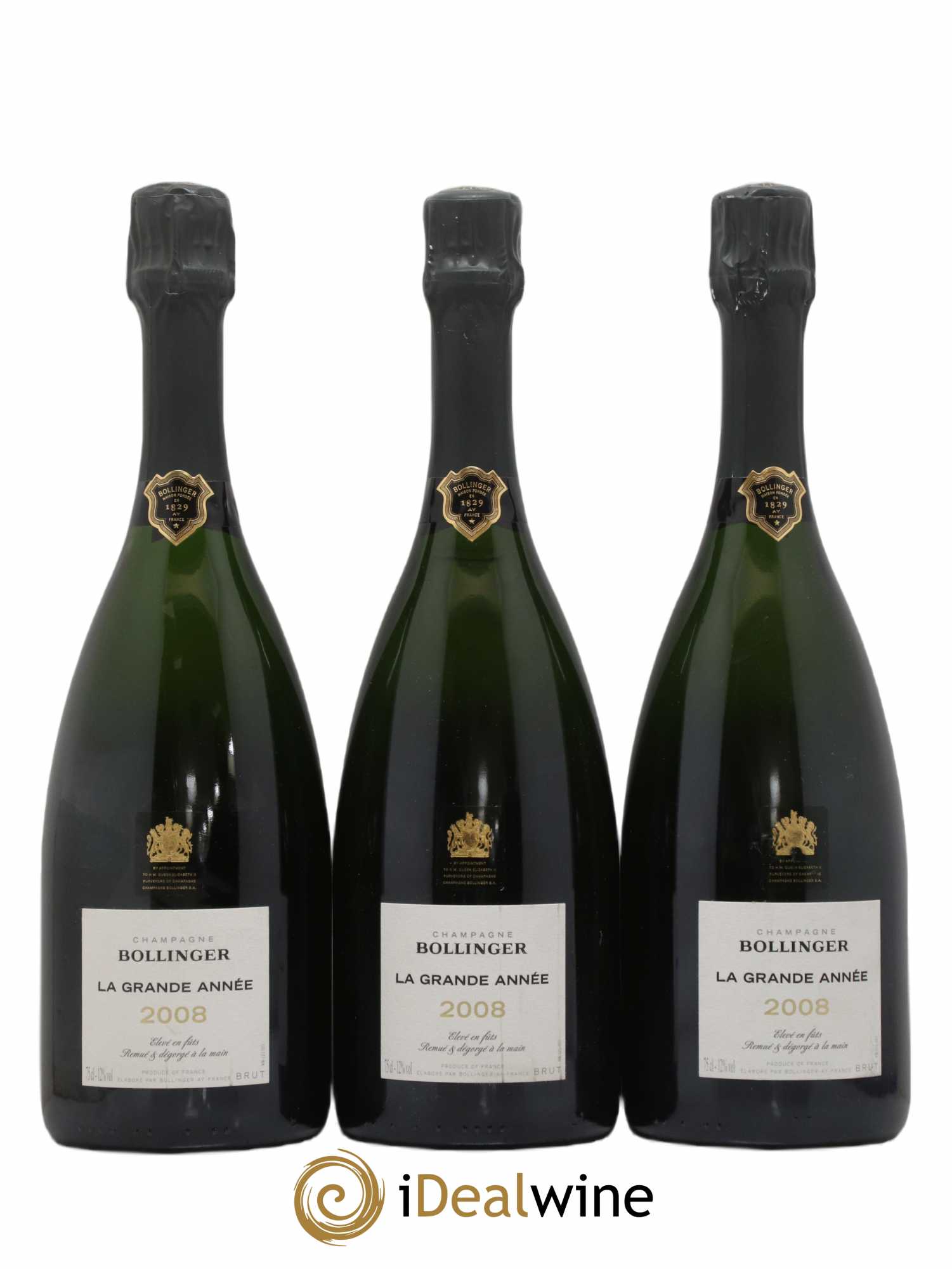 La Grande Année Brut Bollinger Brut 2008 - Lot de 3 bouteilles - 0