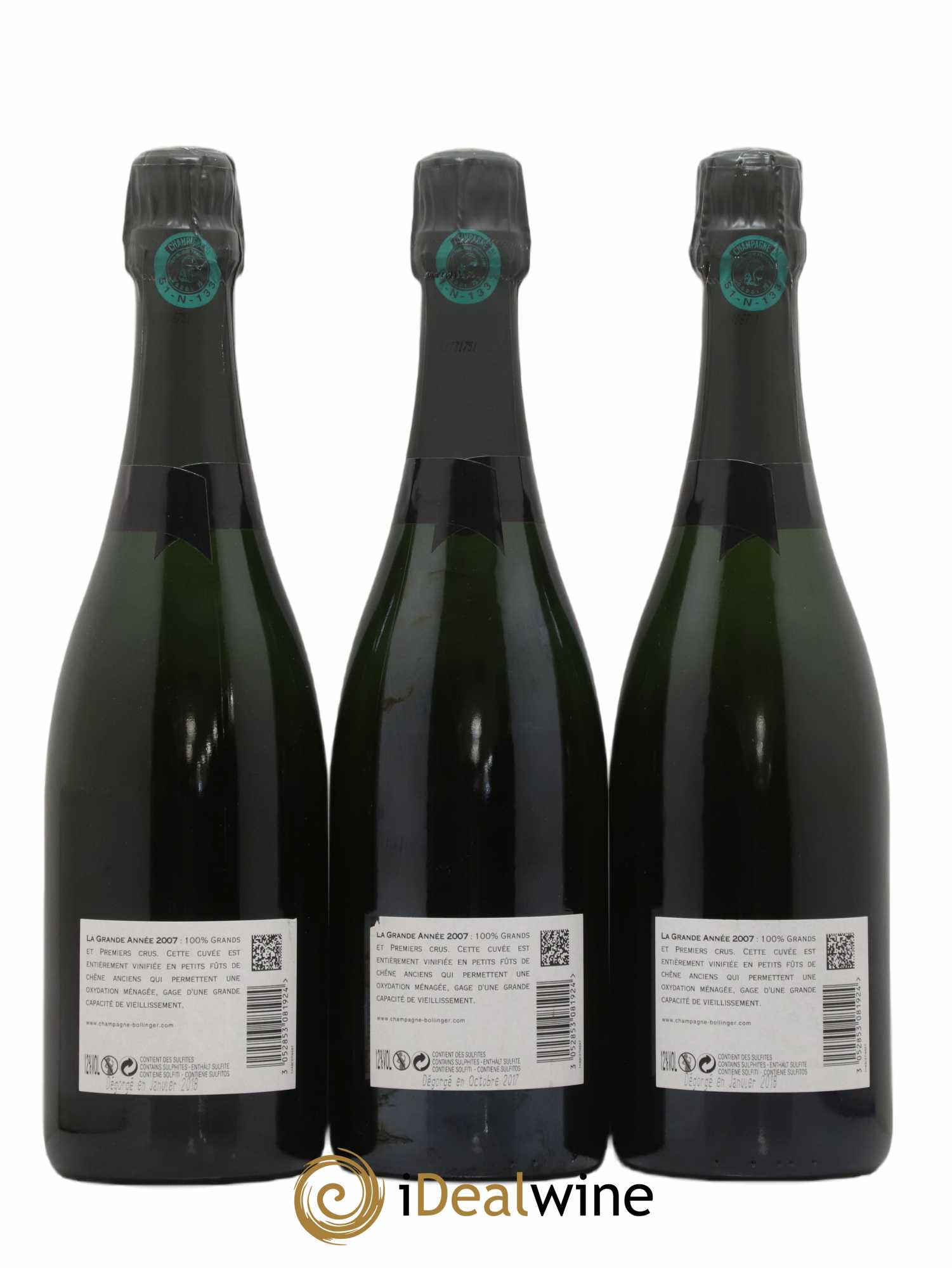 La Grande Année Brut Bollinger Brut 2007 - Lot de 3 bouteilles - 1