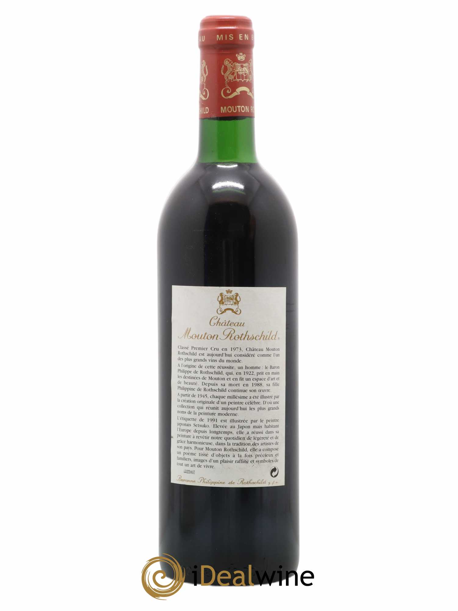 Château Mouton Rothschild 1er Grand Cru Classé 1991 - Lot de 1 bouteille - 1