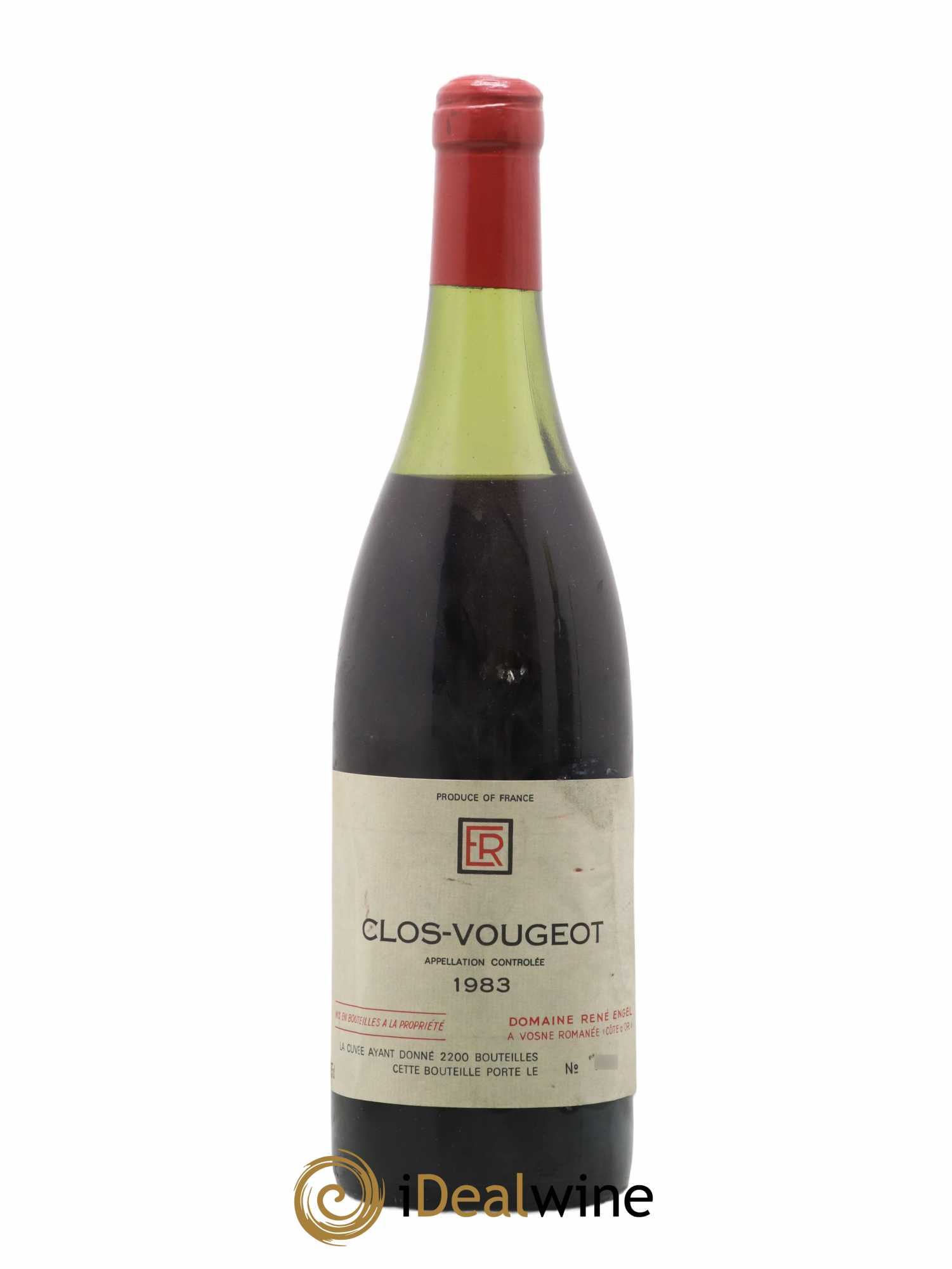 Clos de Vougeot Grand Cru Domaine René Engel - Domaine Eugénie 1983 - Lot de 1 bouteille - 0