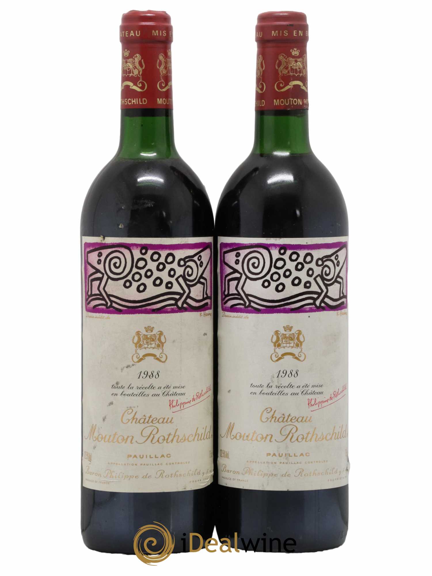 Château Mouton Rothschild 1er Grand Cru Classé 1988 - Lot de 2 bouteilles - 0
