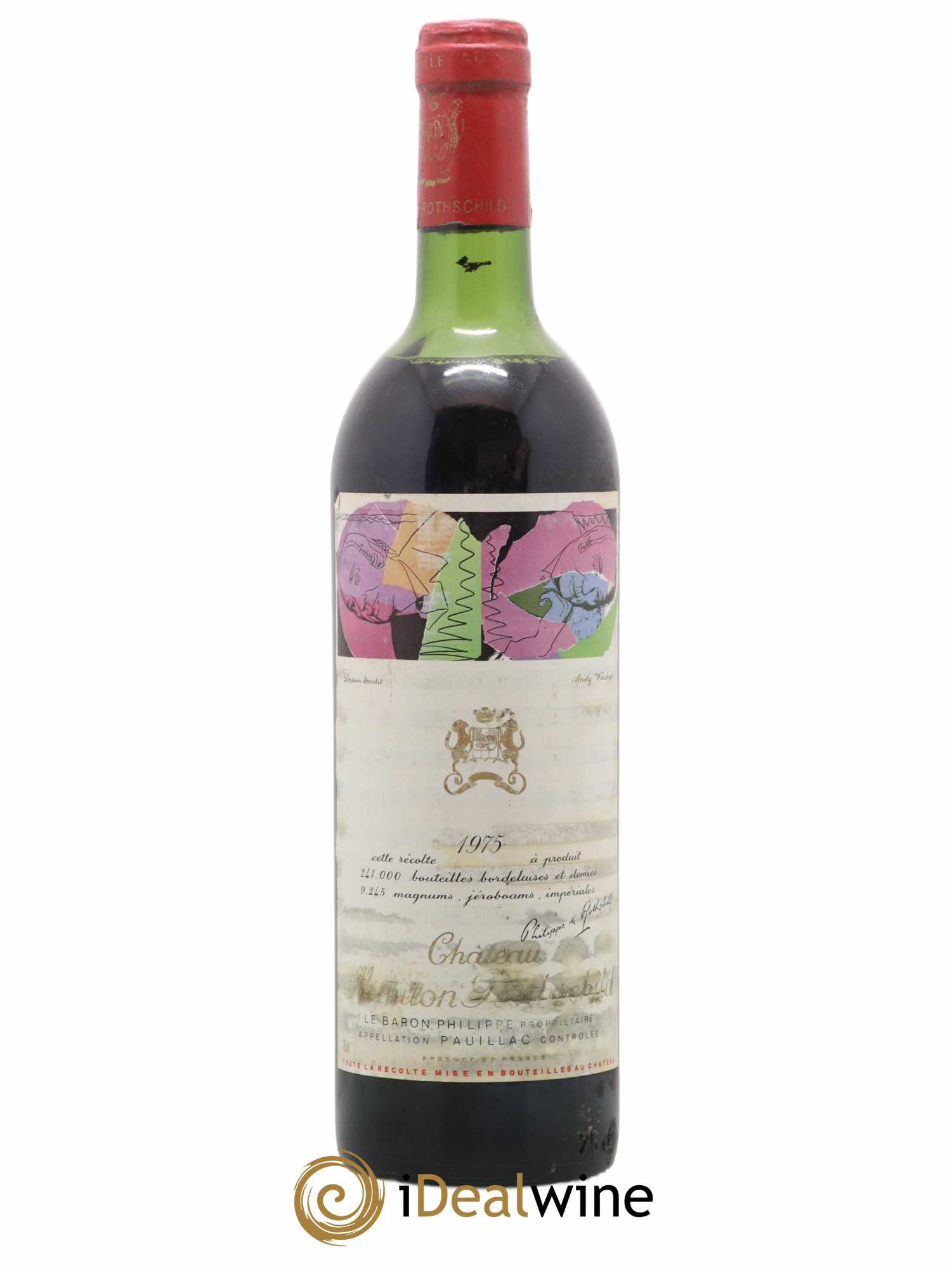 Château Mouton Rothschild 1er Grand Cru Classé 1975 - Lot de 1 bouteille - 0