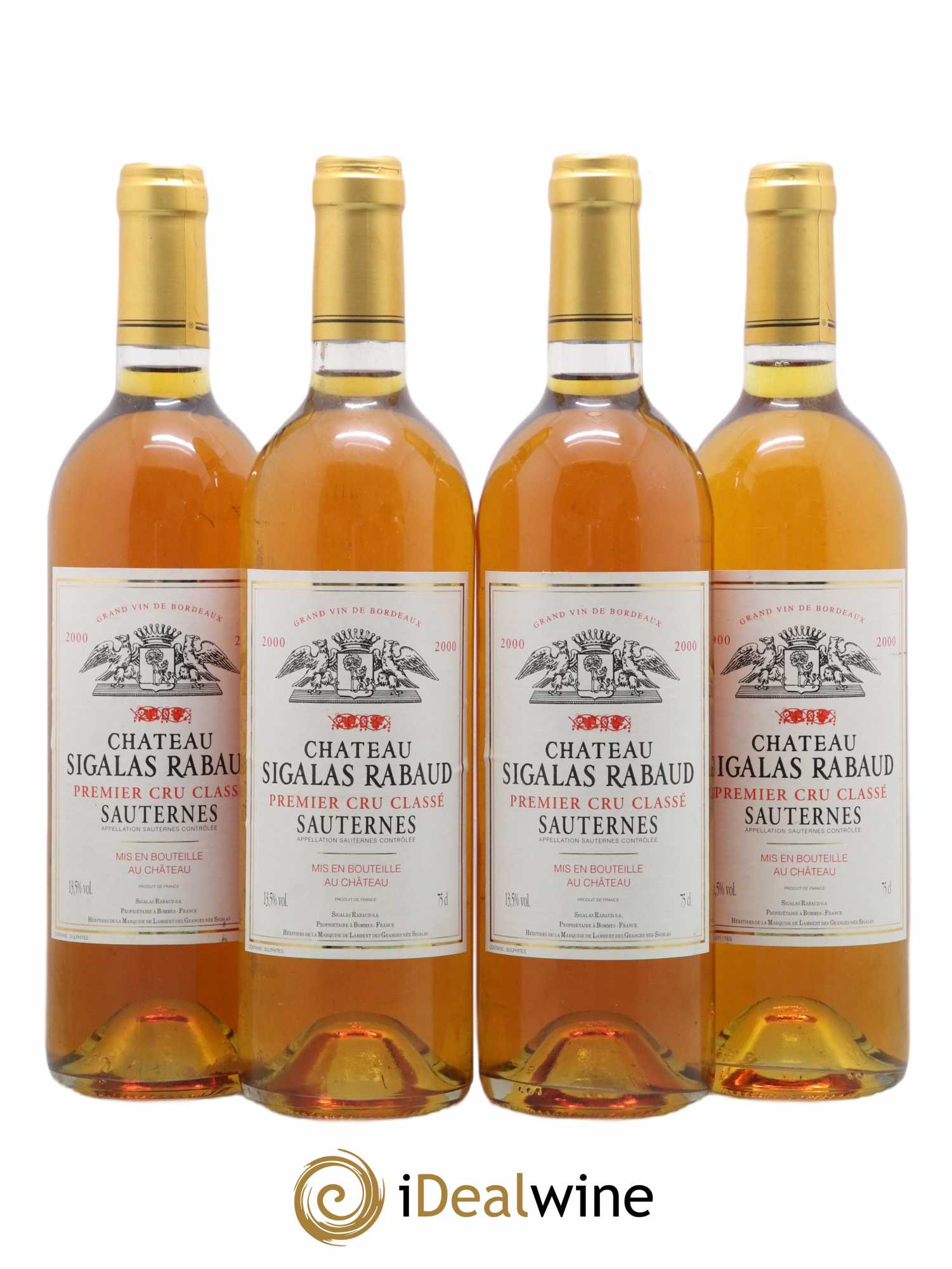 Château Sigalas Rabaud 1er Grand Cru Classé 2000 - Lotto di 4 bottiglie - 0